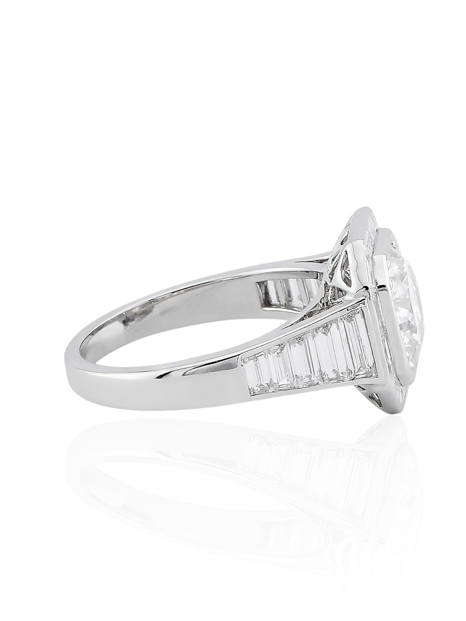 Sophia D Art Deco Mosaic Diamond Ring in Platinum
