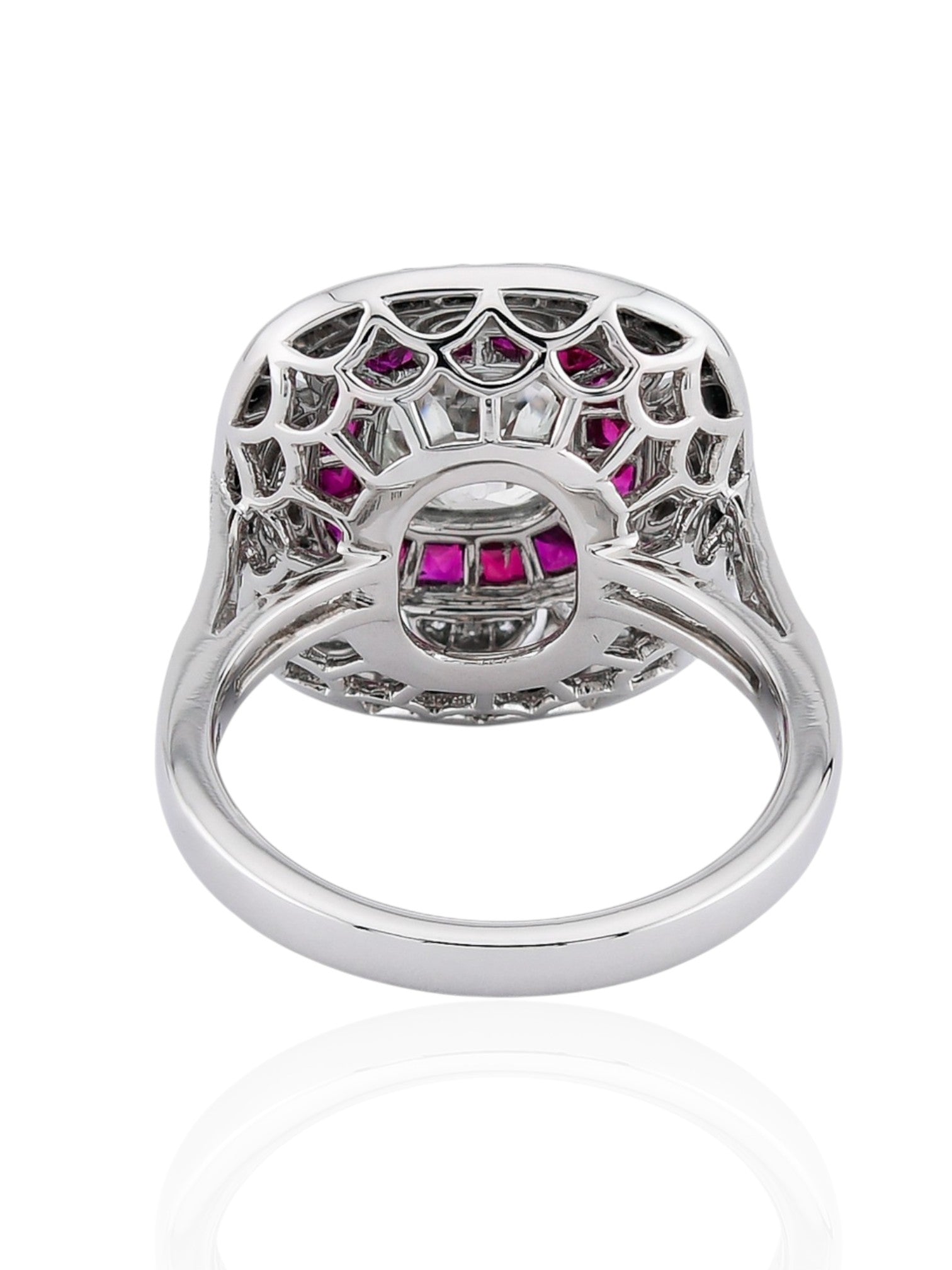 Sophia D Art Deco Ruby, Onyx, and Diamond Ring in Platinum