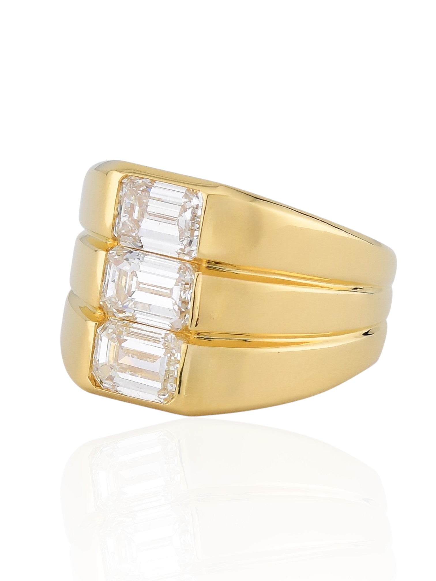 Sophia D Emerald-Cut Diamond Band Ring in 18K Yellow Gold