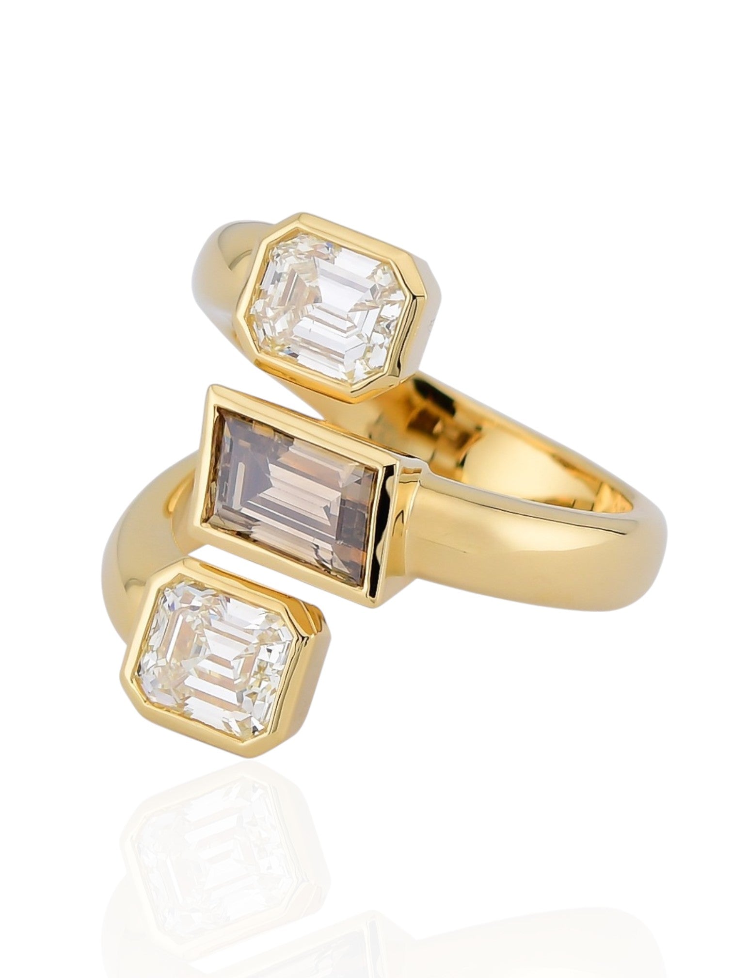 Sophia D Art Deco Style Diamond Ring in 18K Yellow Gold