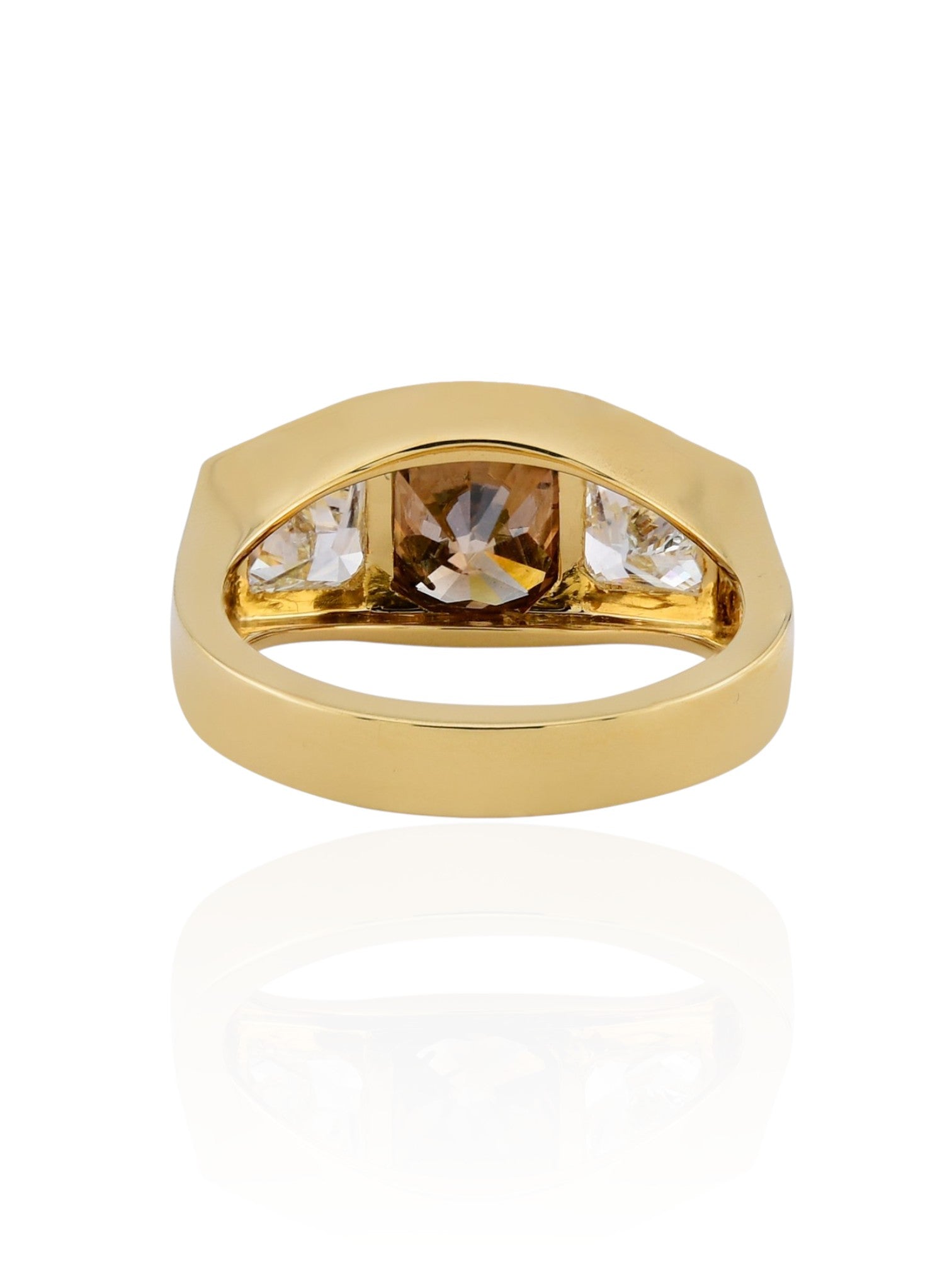 Sophia D Three-Stone Brown Diamond Ring in 18K Yellow Gold