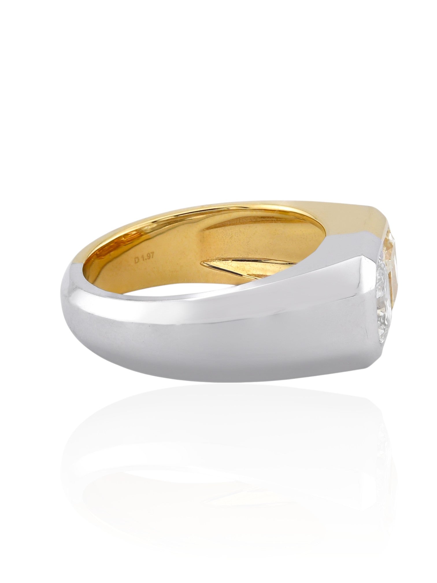 Sophia D Art Deco Two-Tone Diamond Ring in Platinum & 18K Yellow Gold