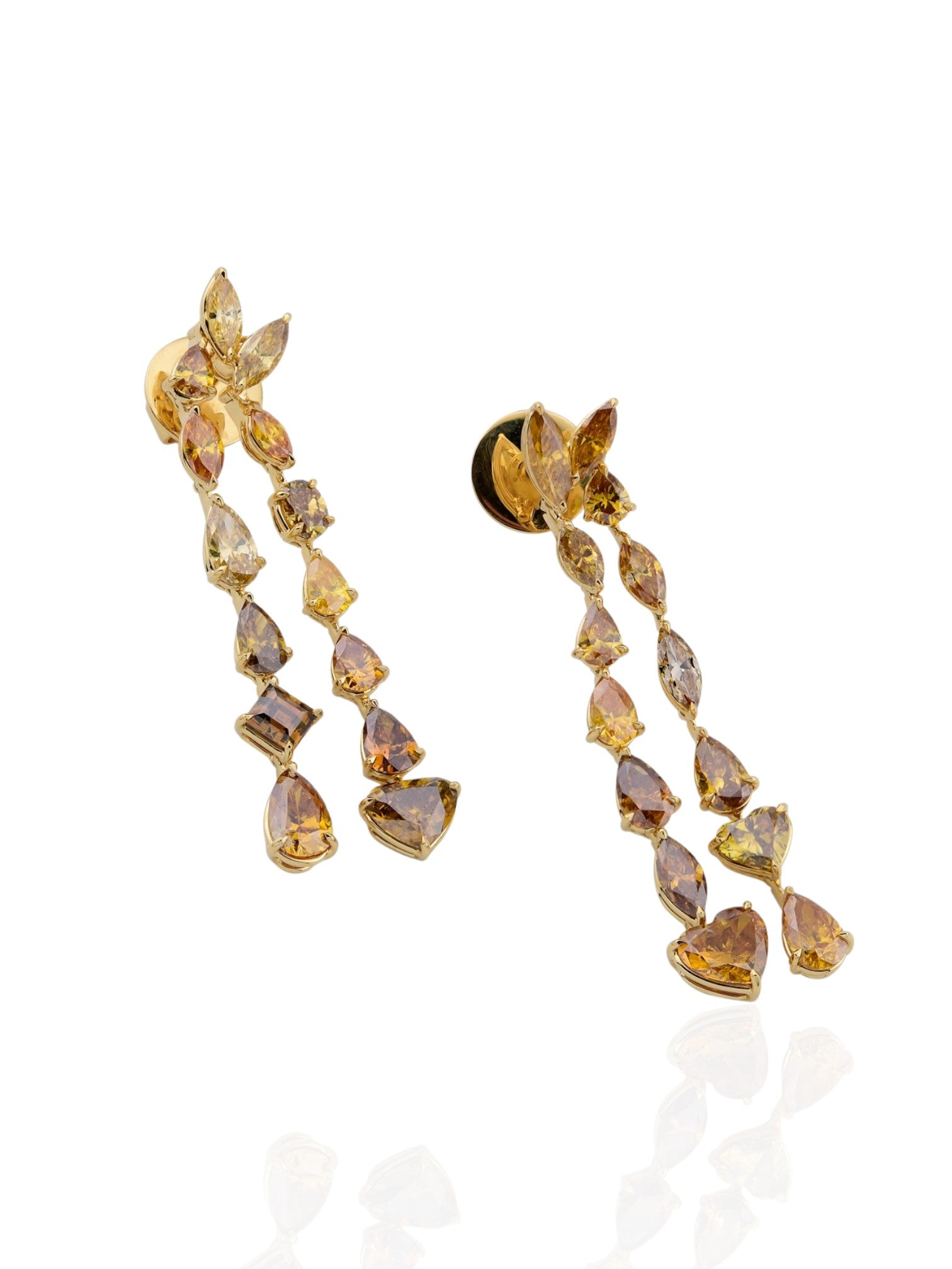 Sophia D Art Deco Fancy Diamond Drop Earrings in Platinum