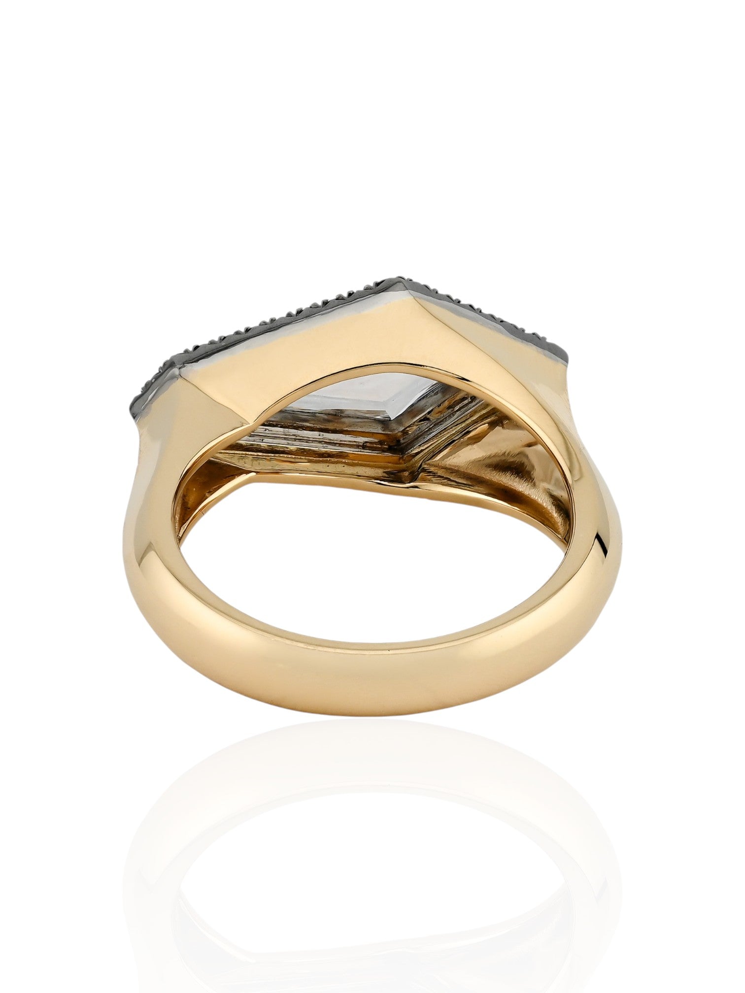 Sophia D Kite Shape Diamond Ring in Platinum and 18K Yellow Gold