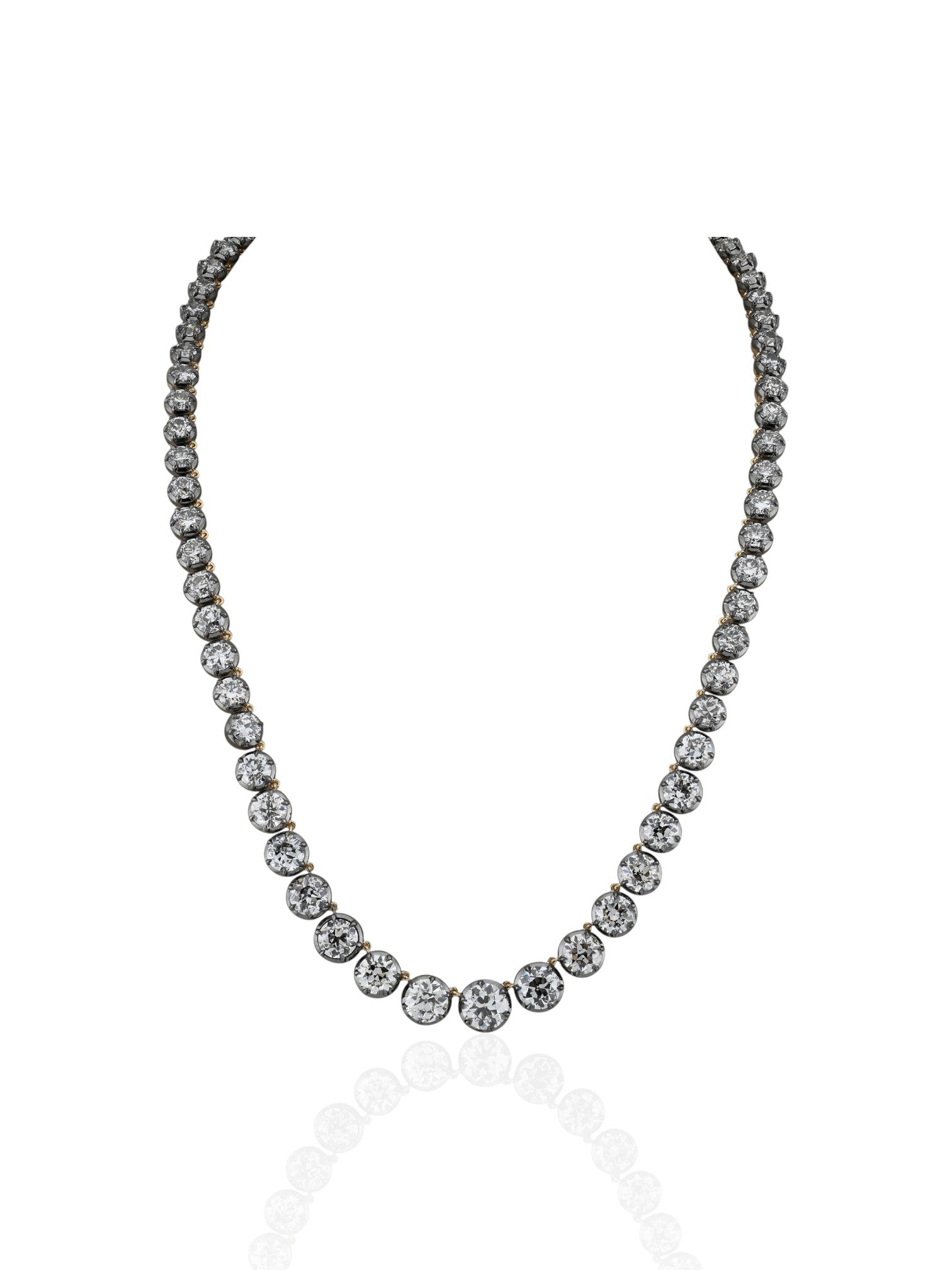Sophia D Graduated Diamond Rivière Necklace in 18K Yellow Gold and Silver