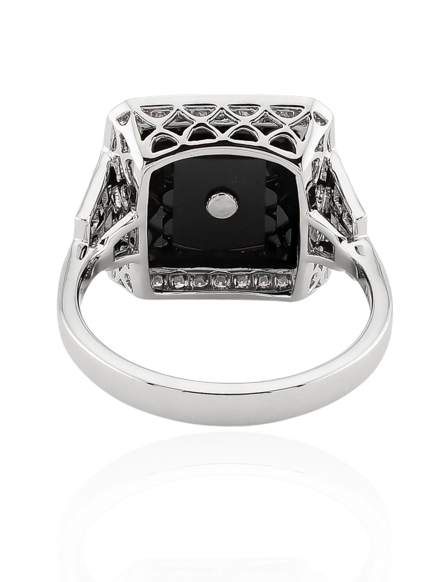 Sophia D Art Deco Onyx and Diamond Ring in Platinum