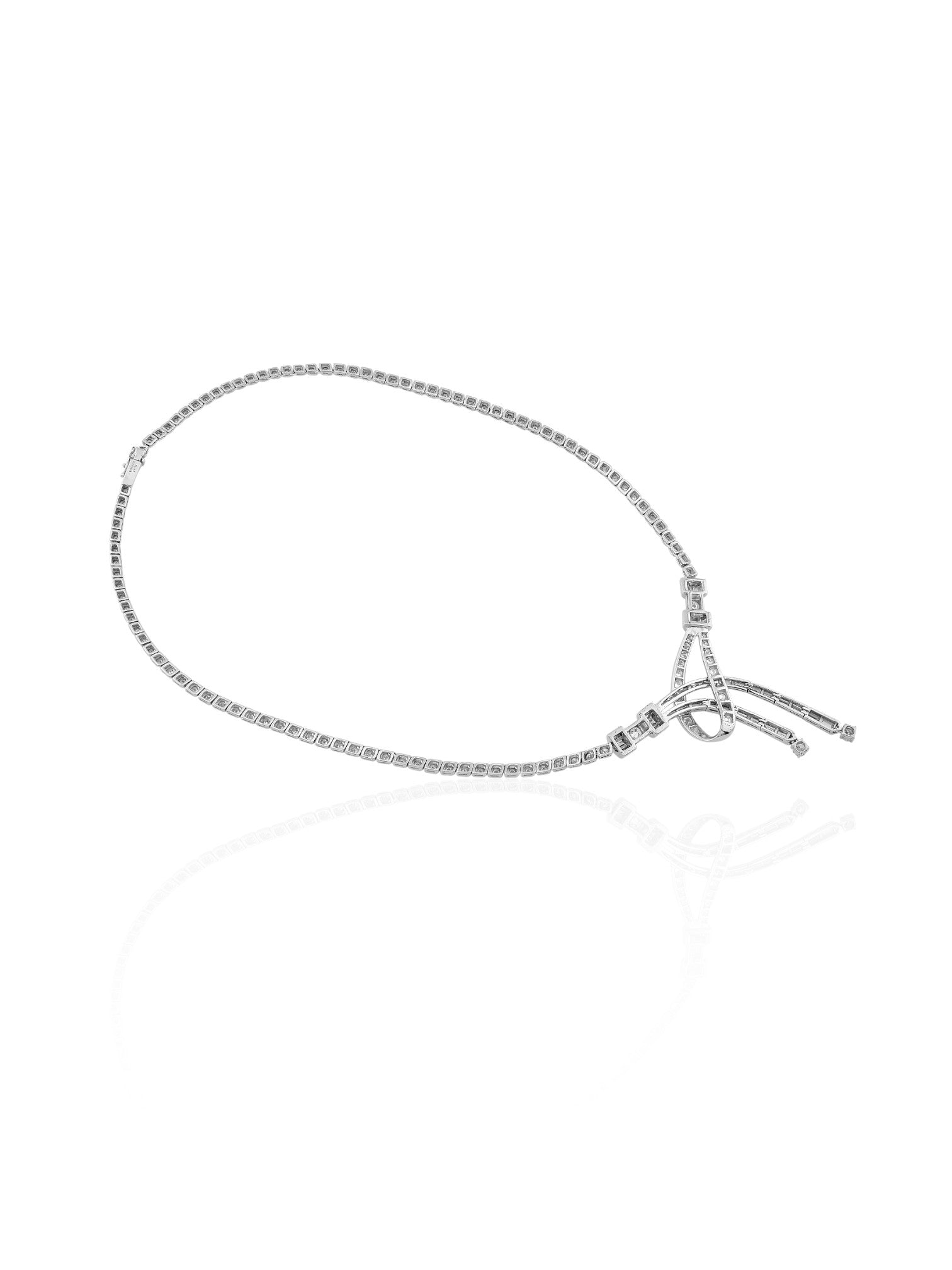Sophia D Art Deco Diamond Bow Necklace in Platinum