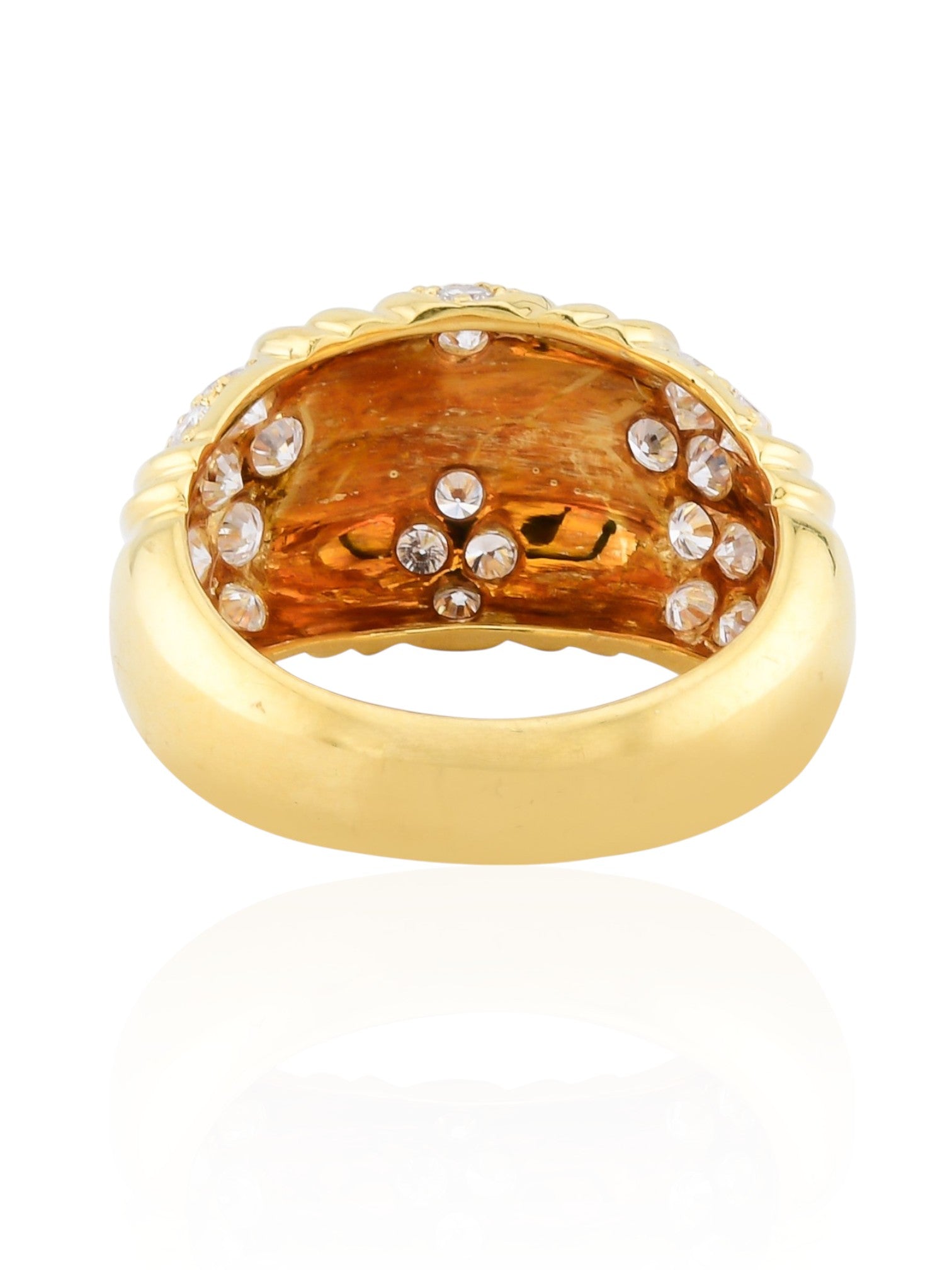 Sophia D Vintage Pavé Diamond Ribbed Ring in 18K Yellow Gold