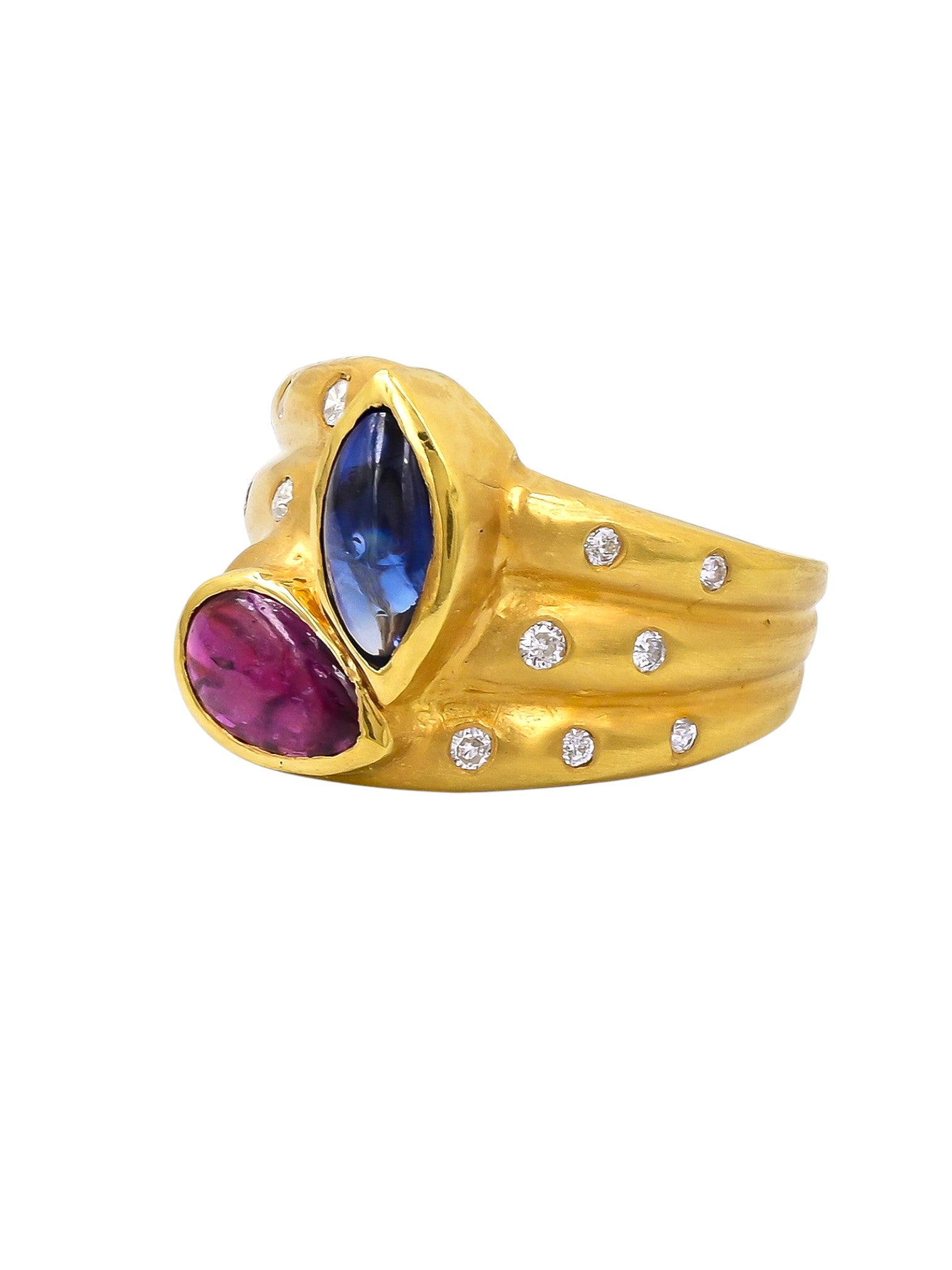 Sophia D Vintage Marquise Sapphire and Ruby in 18K Gold