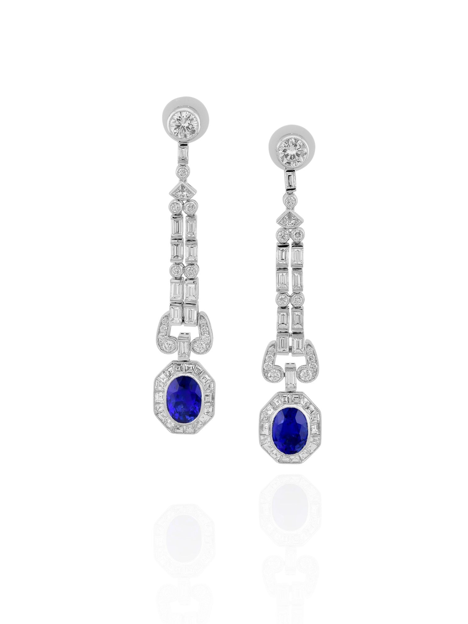 Sophia D Platinum Sapphire & Diamond Drop Earrings