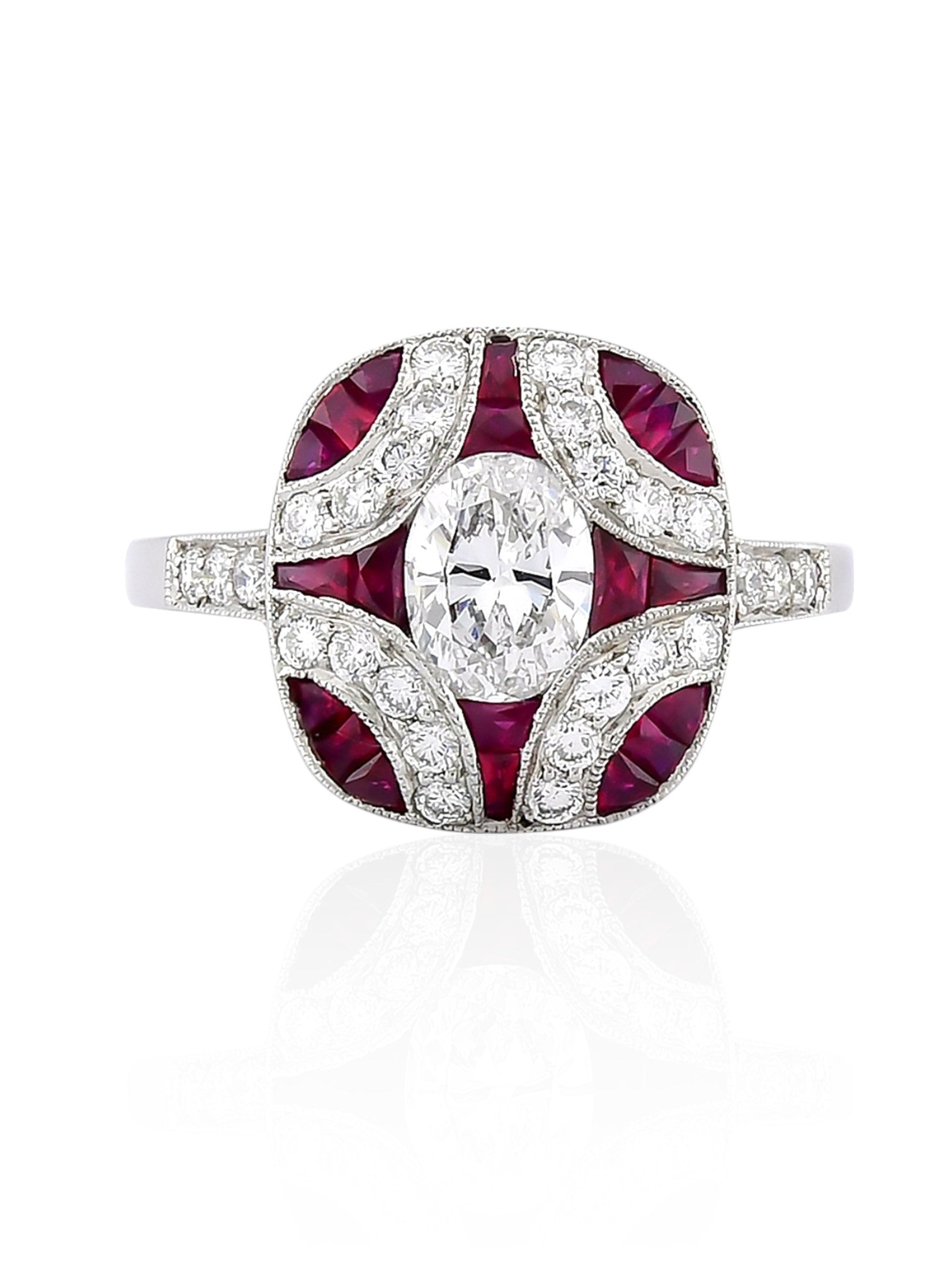 Sophia D Ruby and Diamond Ring in Platinum