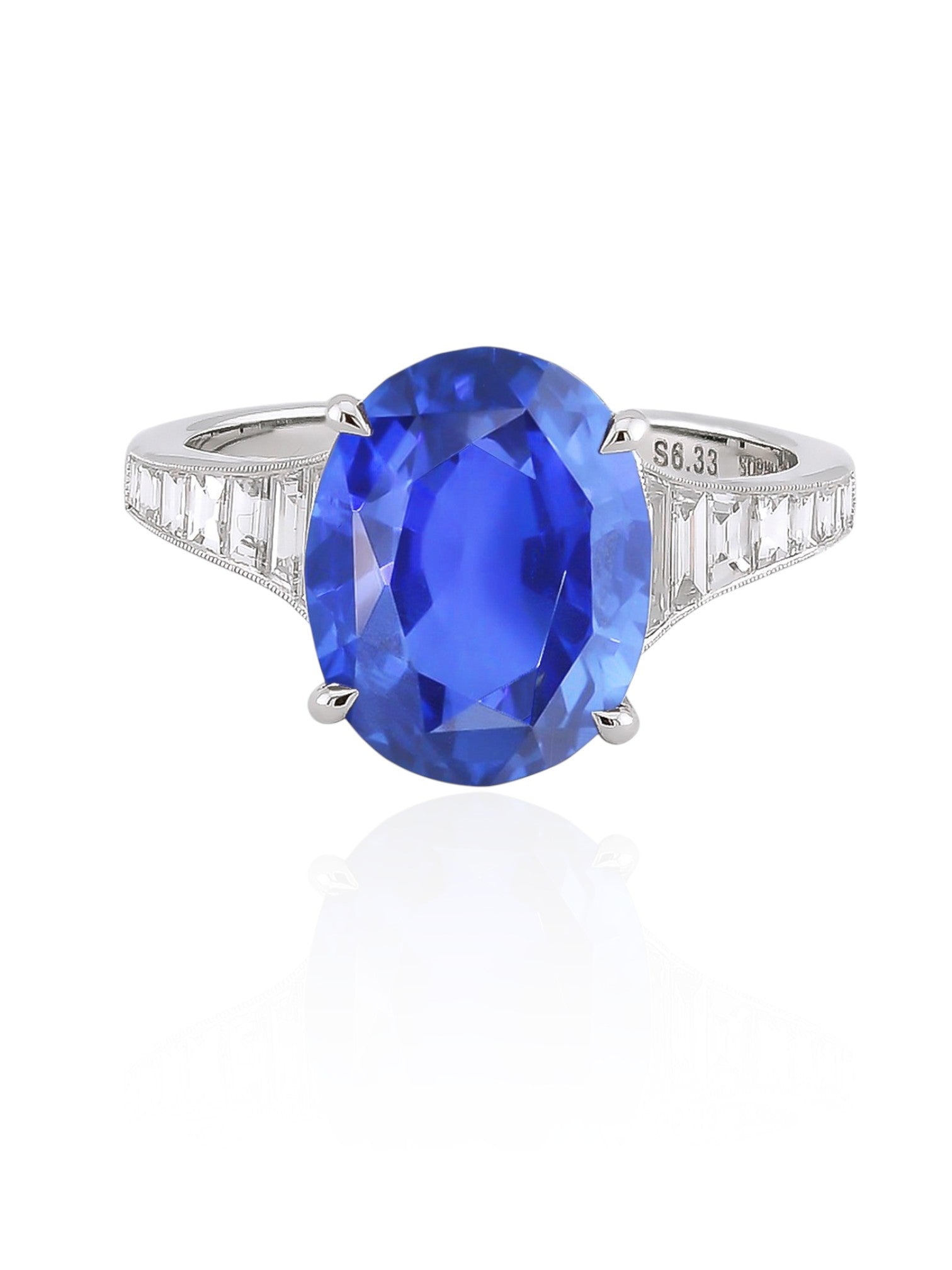 Sophia D No-Heat Sapphire and Diamond Ring in Platinum