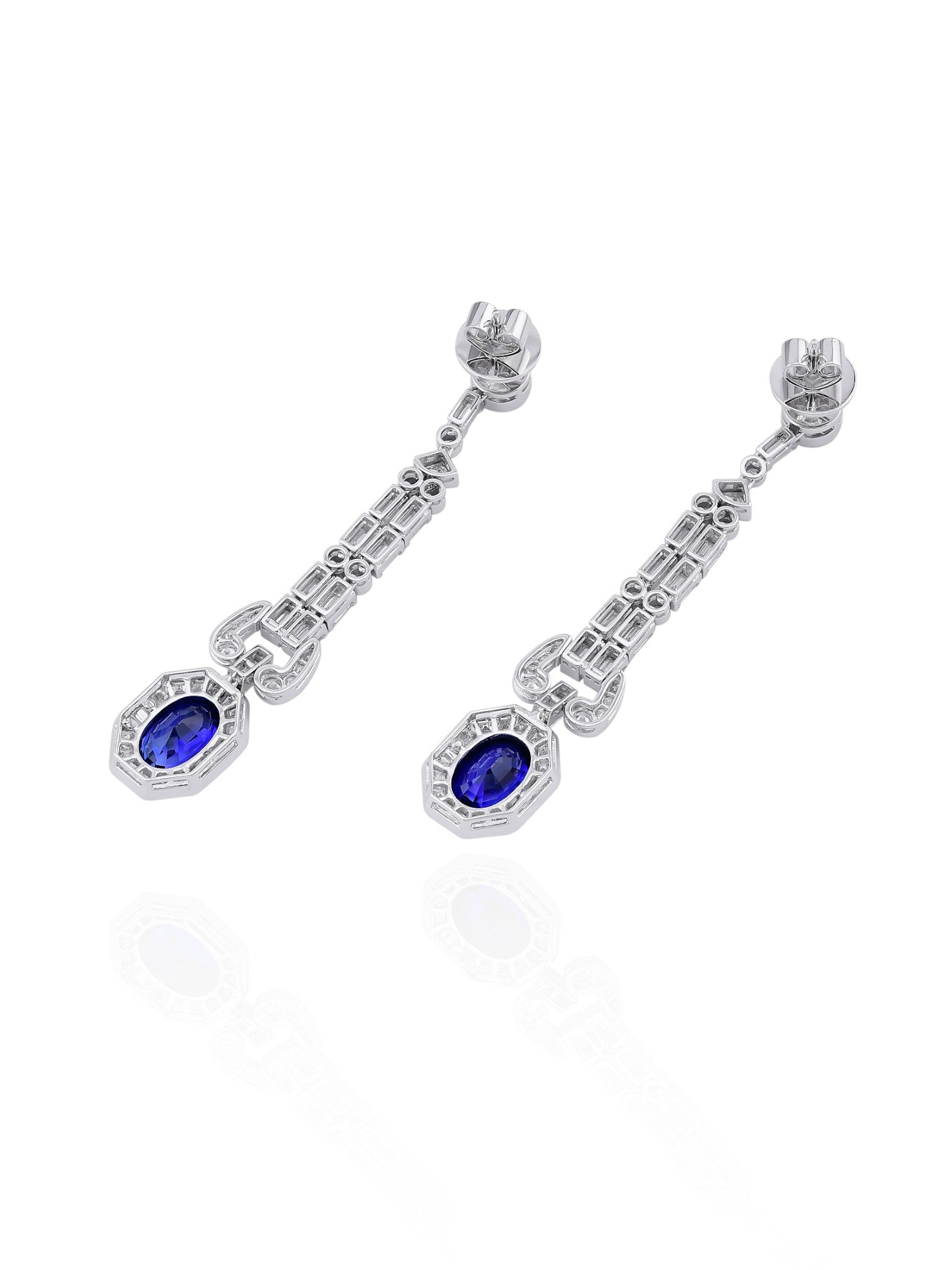Sophia D Platinum Sapphire & Diamond Drop Earrings