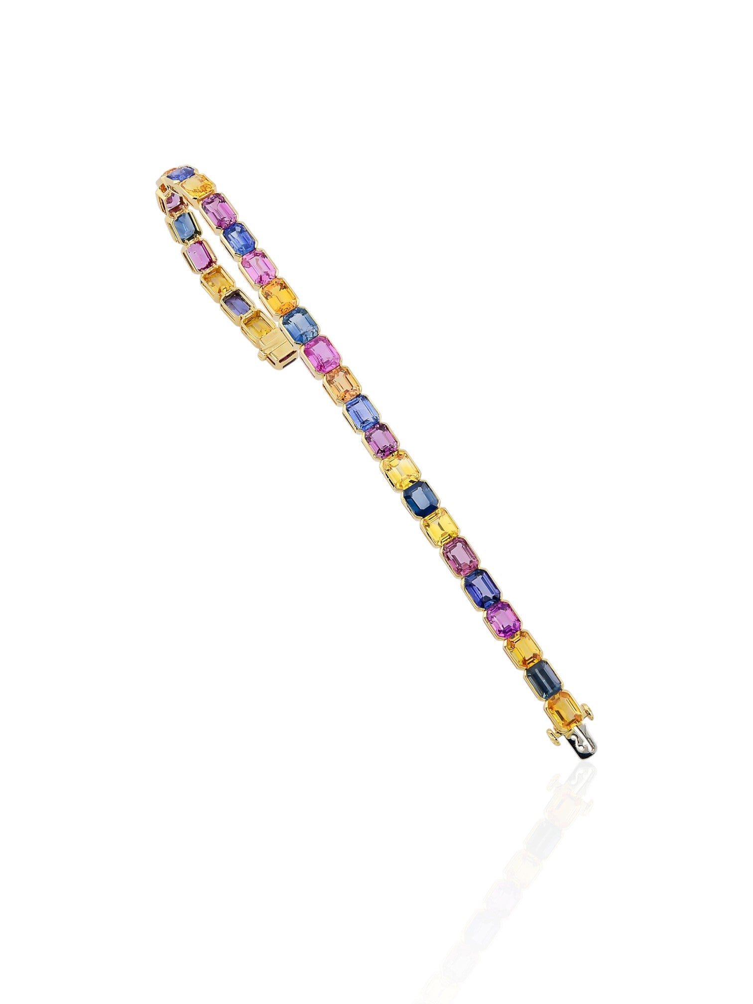 Sophia D Multicolor Sapphire Bracelet in 18K Yellow Gold