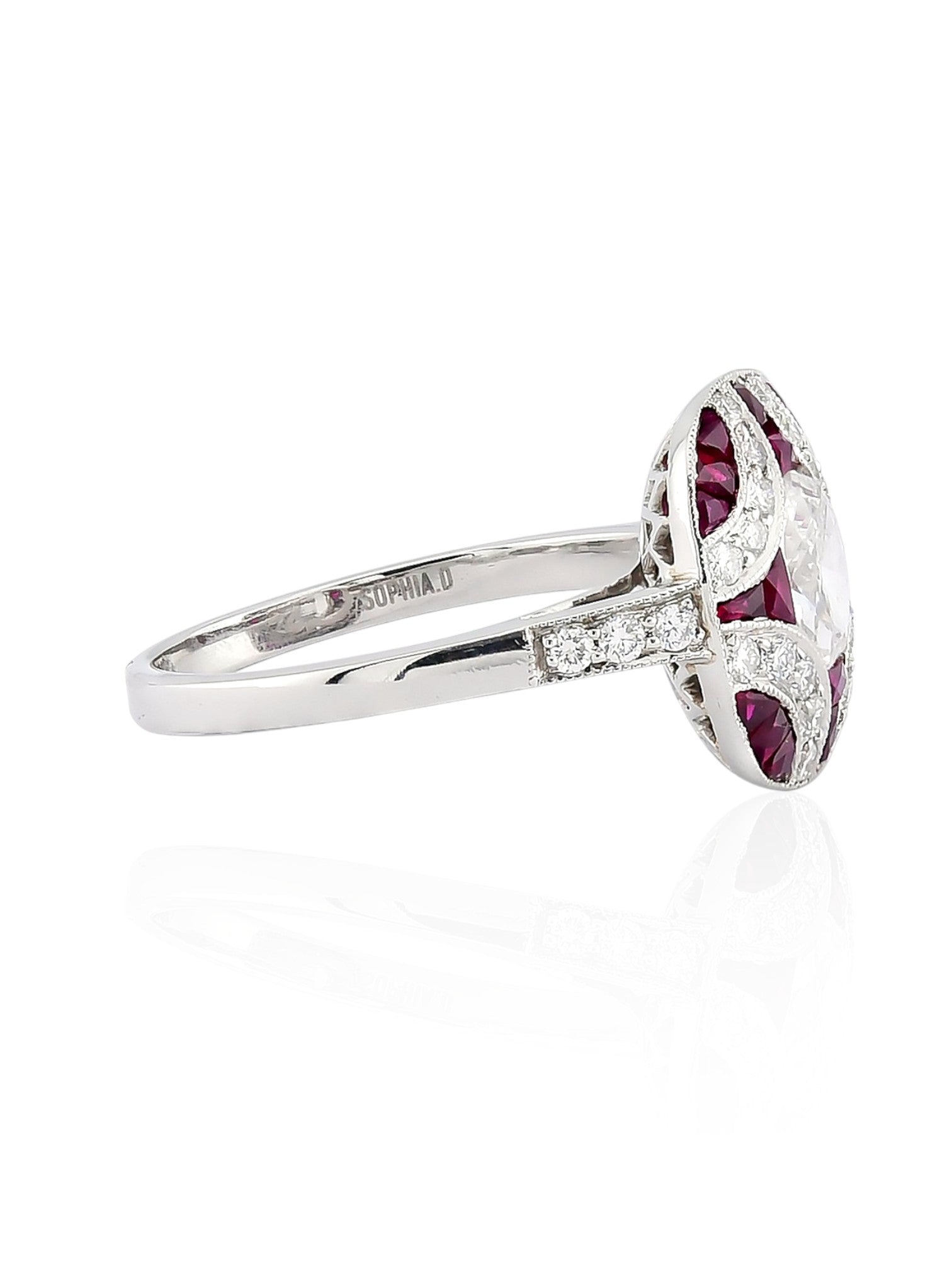 Sophia D Ruby and Diamond Ring in Platinum