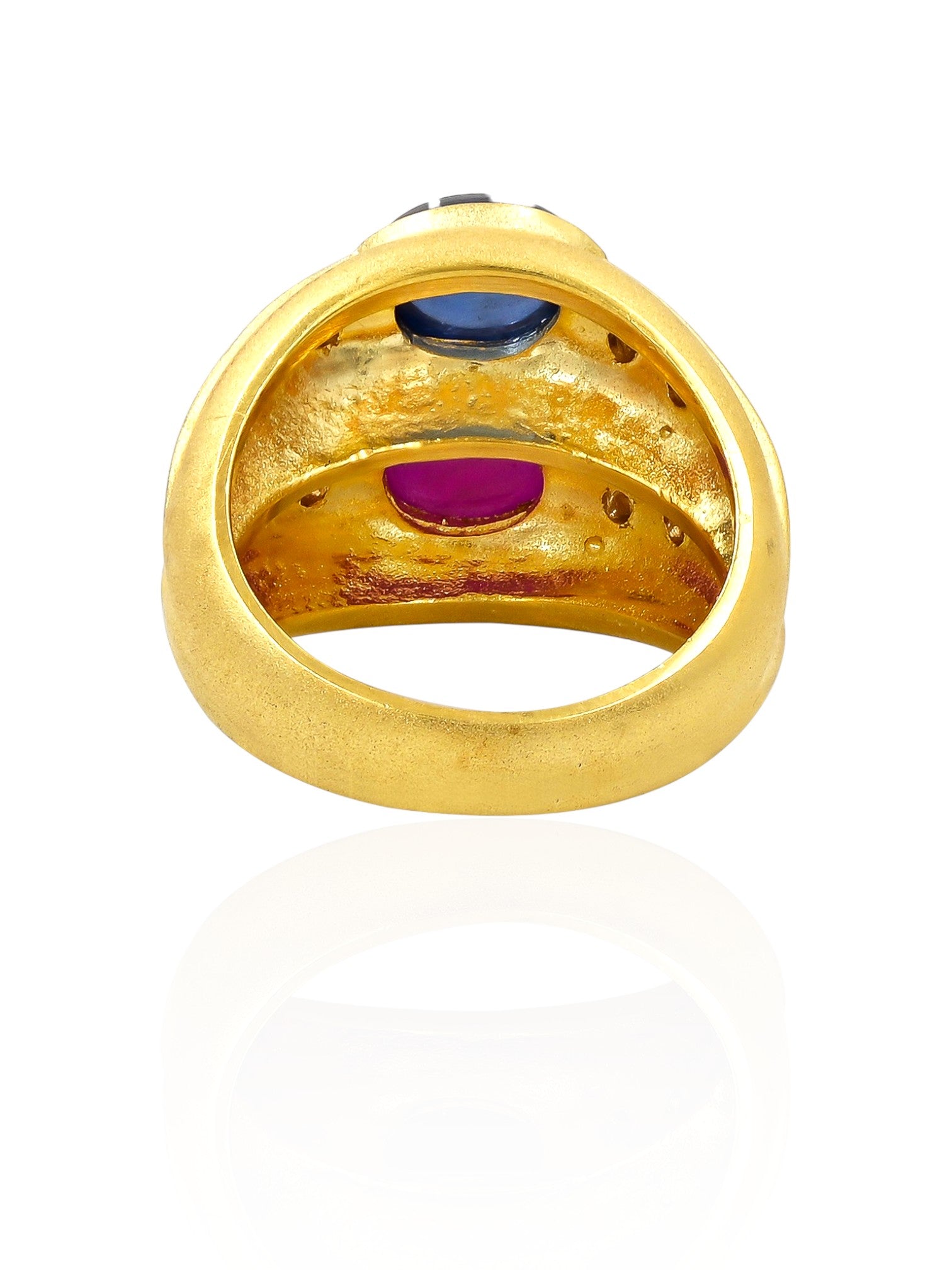 Sophia D Vintage Sapphire, Ruby & Diamond Dome Ring in 18K Yellow Gold