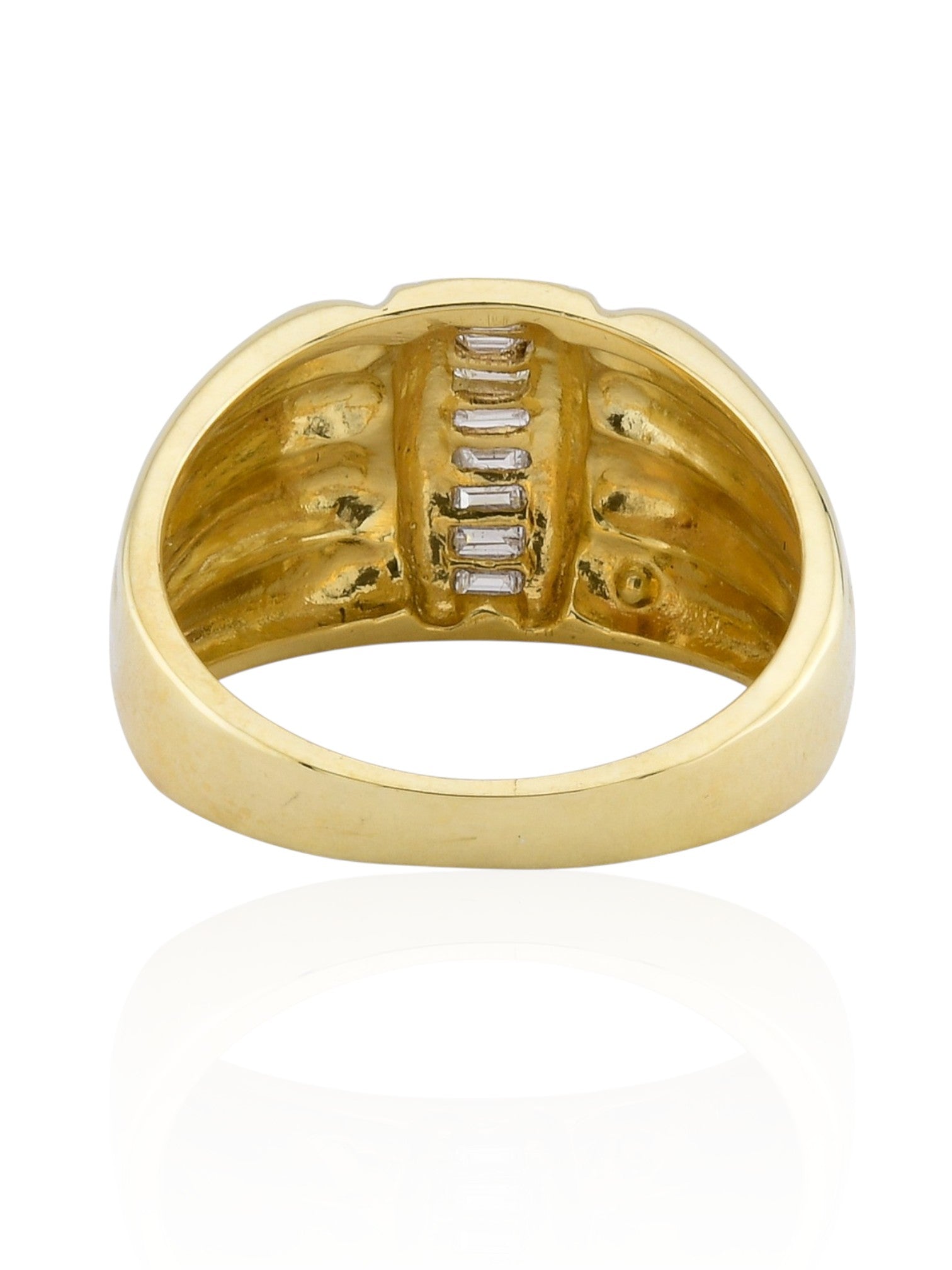 Sophia D Vintage Baguette Diamond Ribbed Band in 18K Yellow Gold
