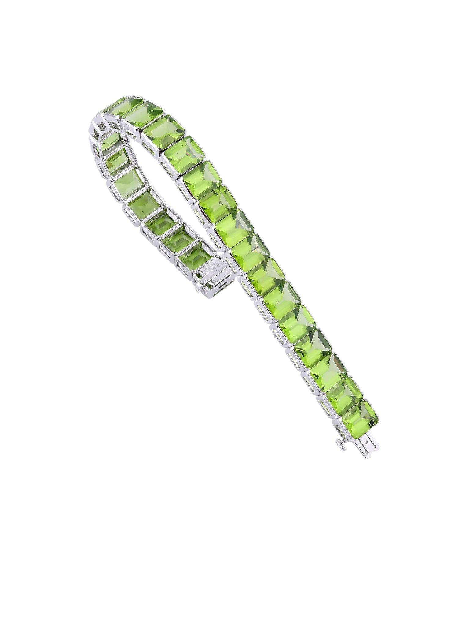Sophia D Peridot Line Bracelet in Platinum