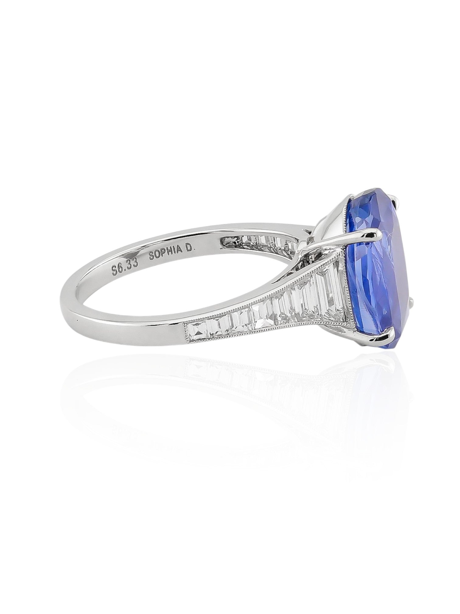 Sophia D No-Heat Sapphire and Diamond Ring in Platinum