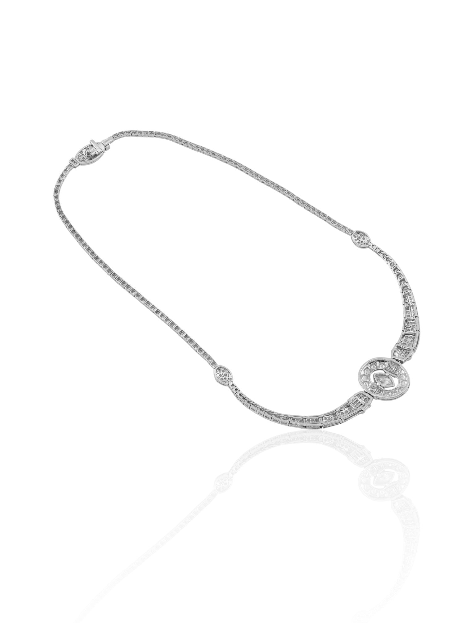 Sophia D Marquise Diamond Halo Necklace in Platinum