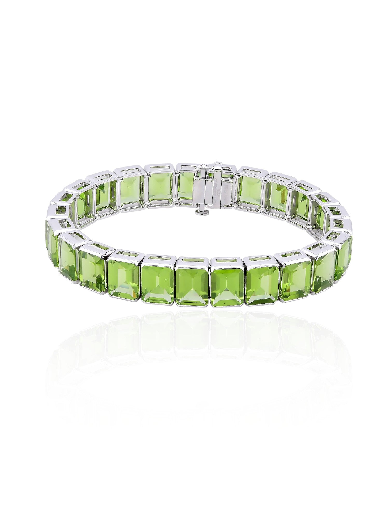 Sophia D Peridot Line Bracelet in Platinum