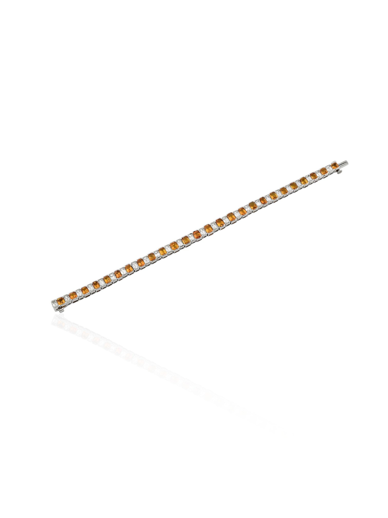 Sophia D Yellow Sapphire and Diamond Tennis Bracelet in Platinum