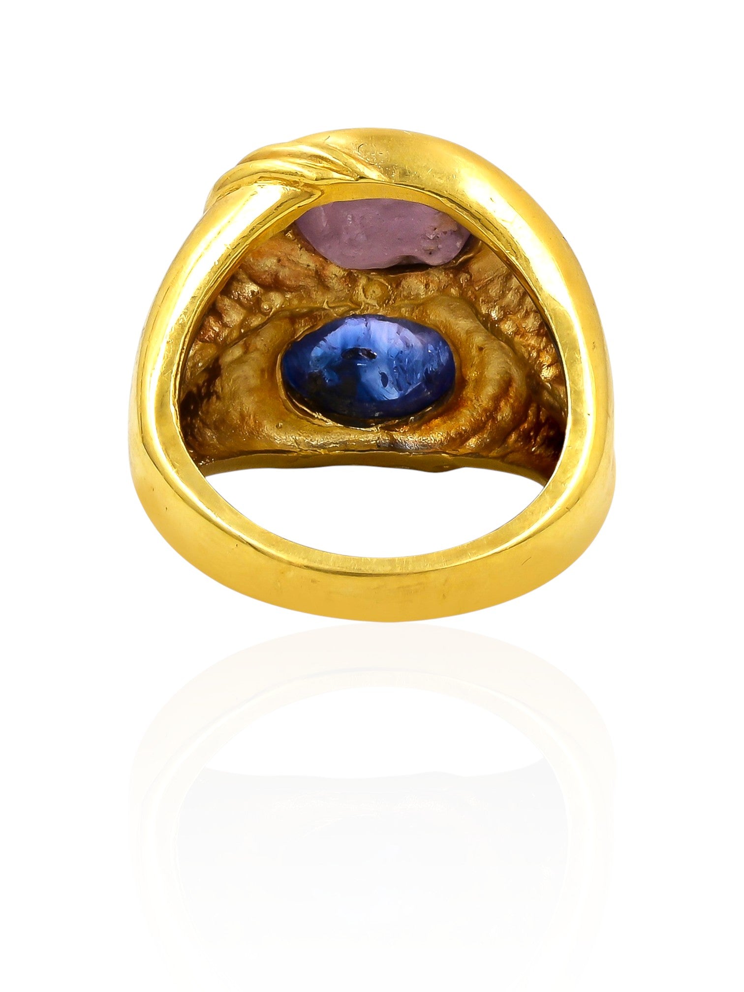 Sophia D Vintage Sapphire & Amethyst Cabochon Ring in 18K Yellow Gold