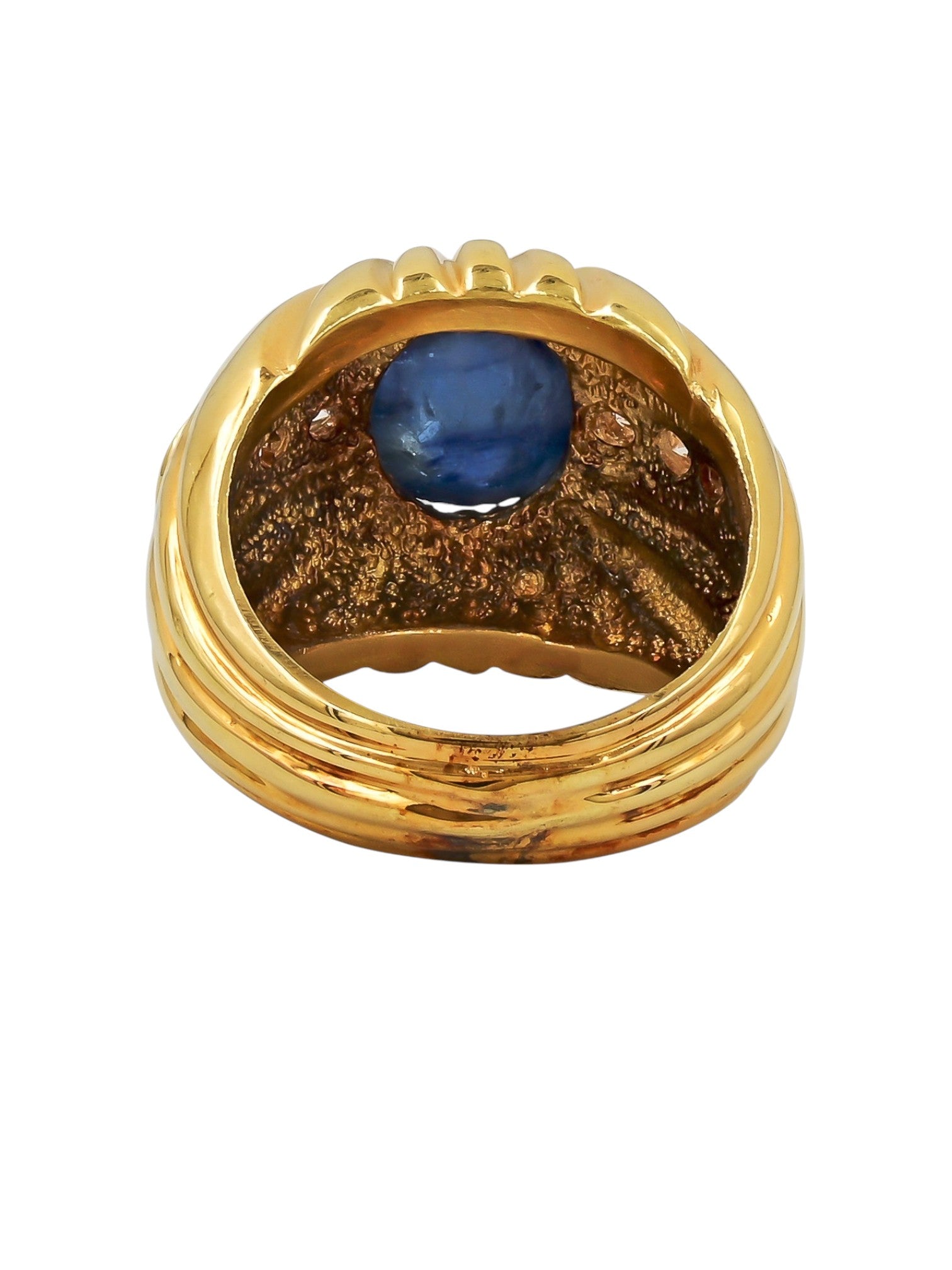 Sophia D Vintage Cabochon Sapphire Ring in 18K Yellow Gold