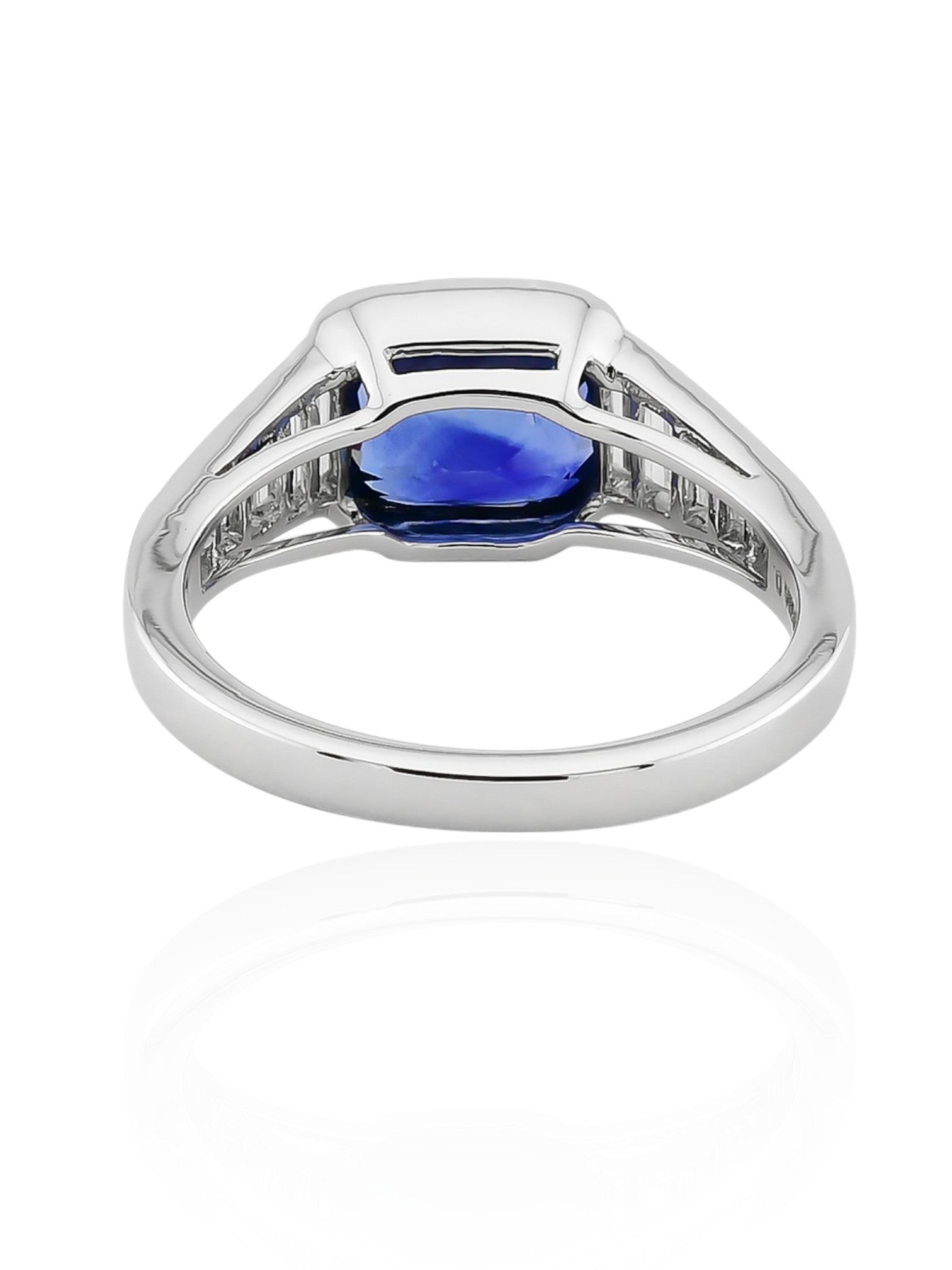 Sophia D Cushion Sapphire and Diamond Ring in Platinum