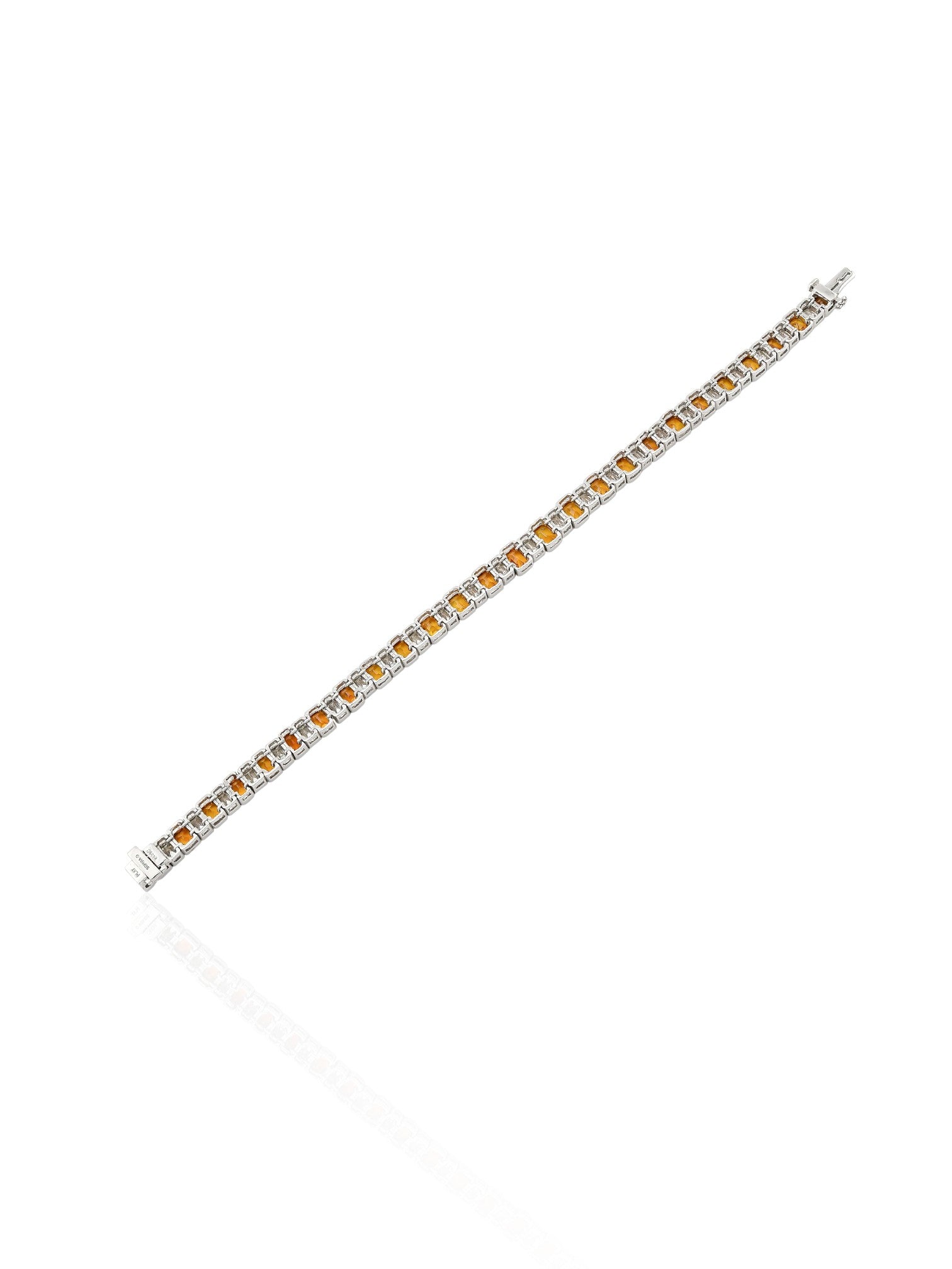 Sophia D Yellow Sapphire and Diamond Tennis Bracelet in Platinum
