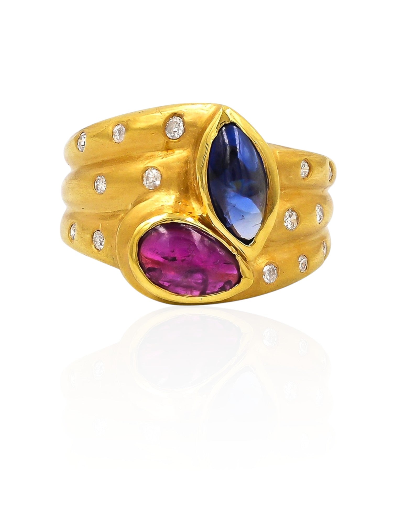 Sophia D Vintage Marquise Sapphire and Ruby in 18K Gold