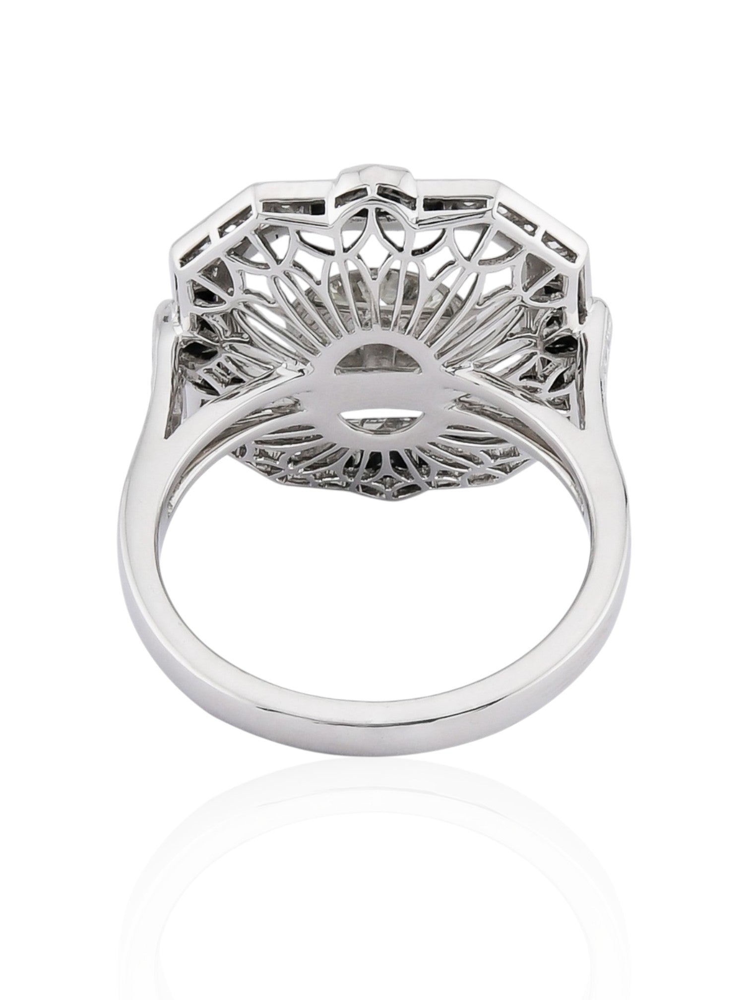 Sophia D Art Deco Crystal, Onyx & Diamond Ring in Platinum