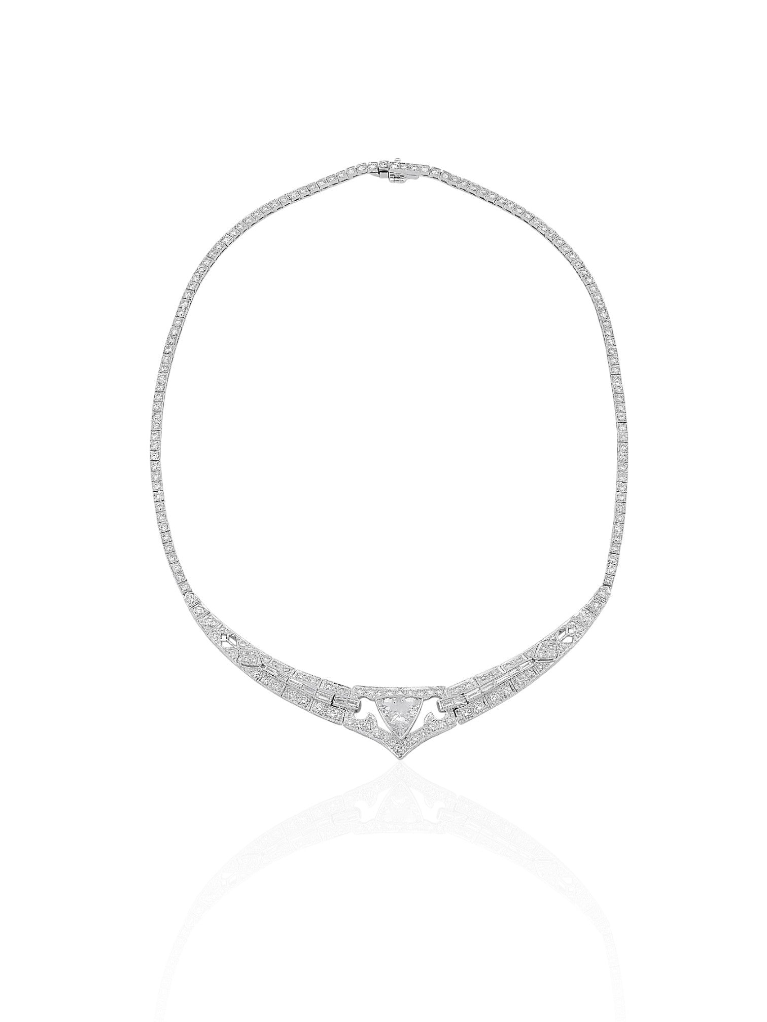 Sophia D Trillion-Cut Diamond Necklace in Platinum