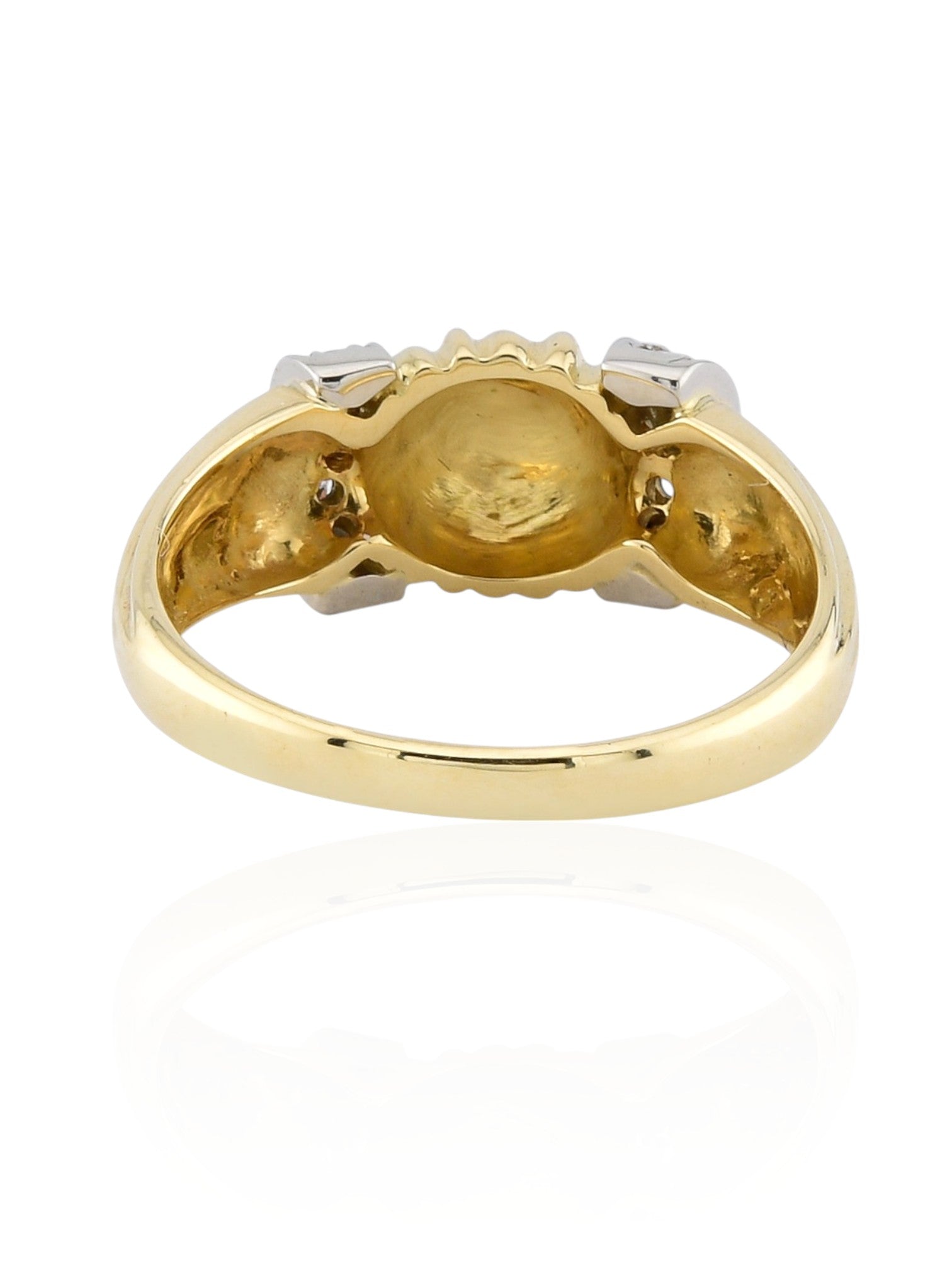 Sophia D Vintage Ribbed Diamond Accent Ring in 18K Yellow Gold