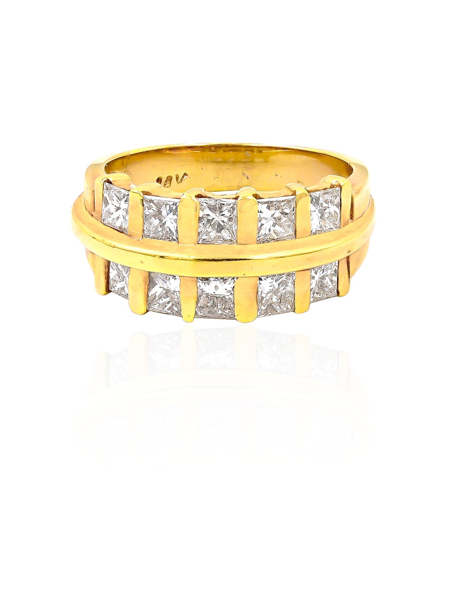 Sophia D Vintage Double Row Princess-Cut Diamond Ring