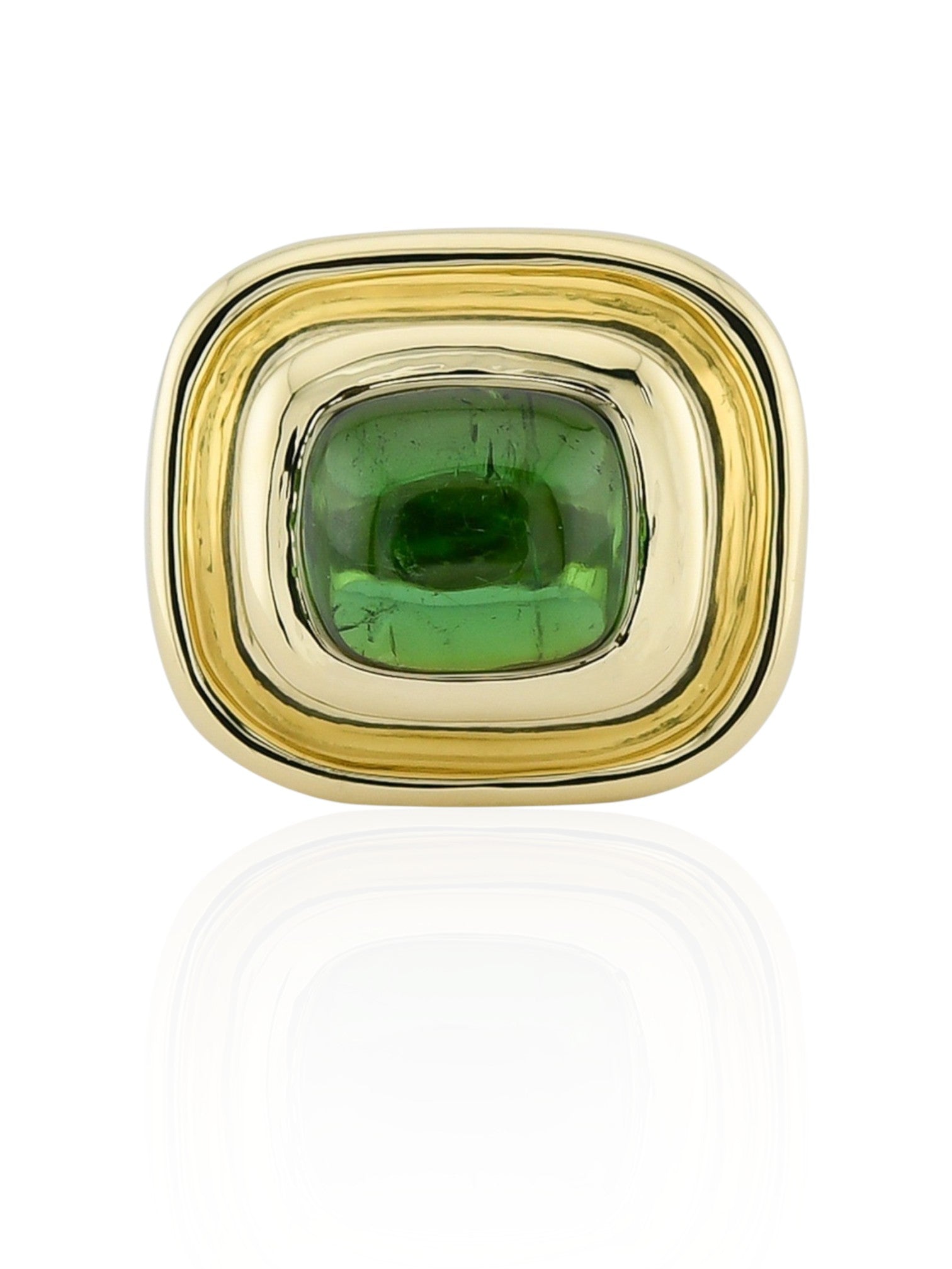 Sophia D Vintage Green Tourmaline Ring in 18K Yellow Gold