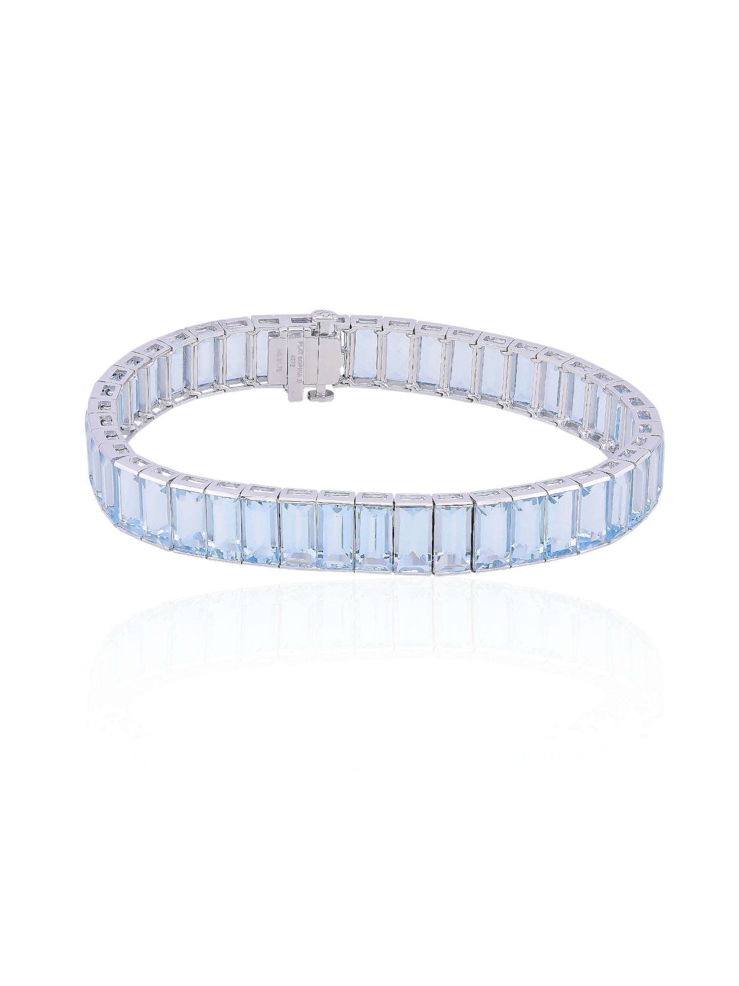Sophia D Aquamarine Line Bracelet in Platinum