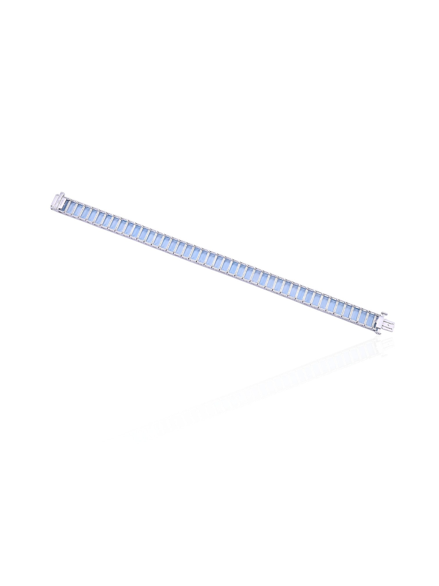 Sophia D Aquamarine Line Bracelet in Platinum