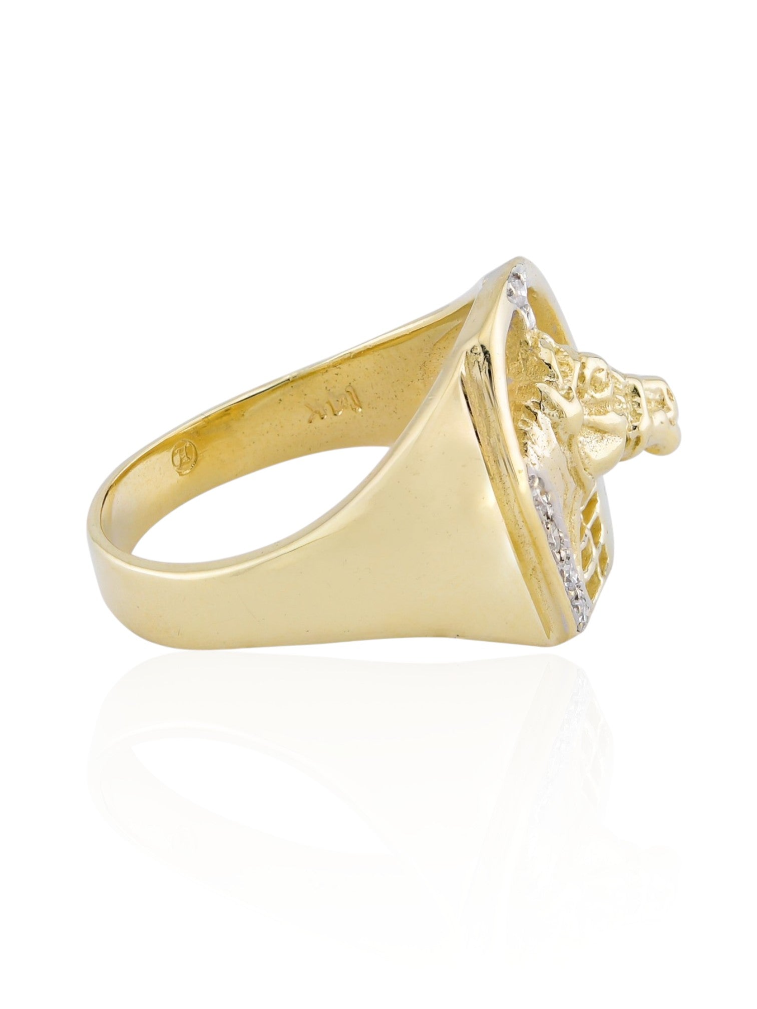 Sophia D Vintage Horse Ring with Diamonds in Yellow Gold