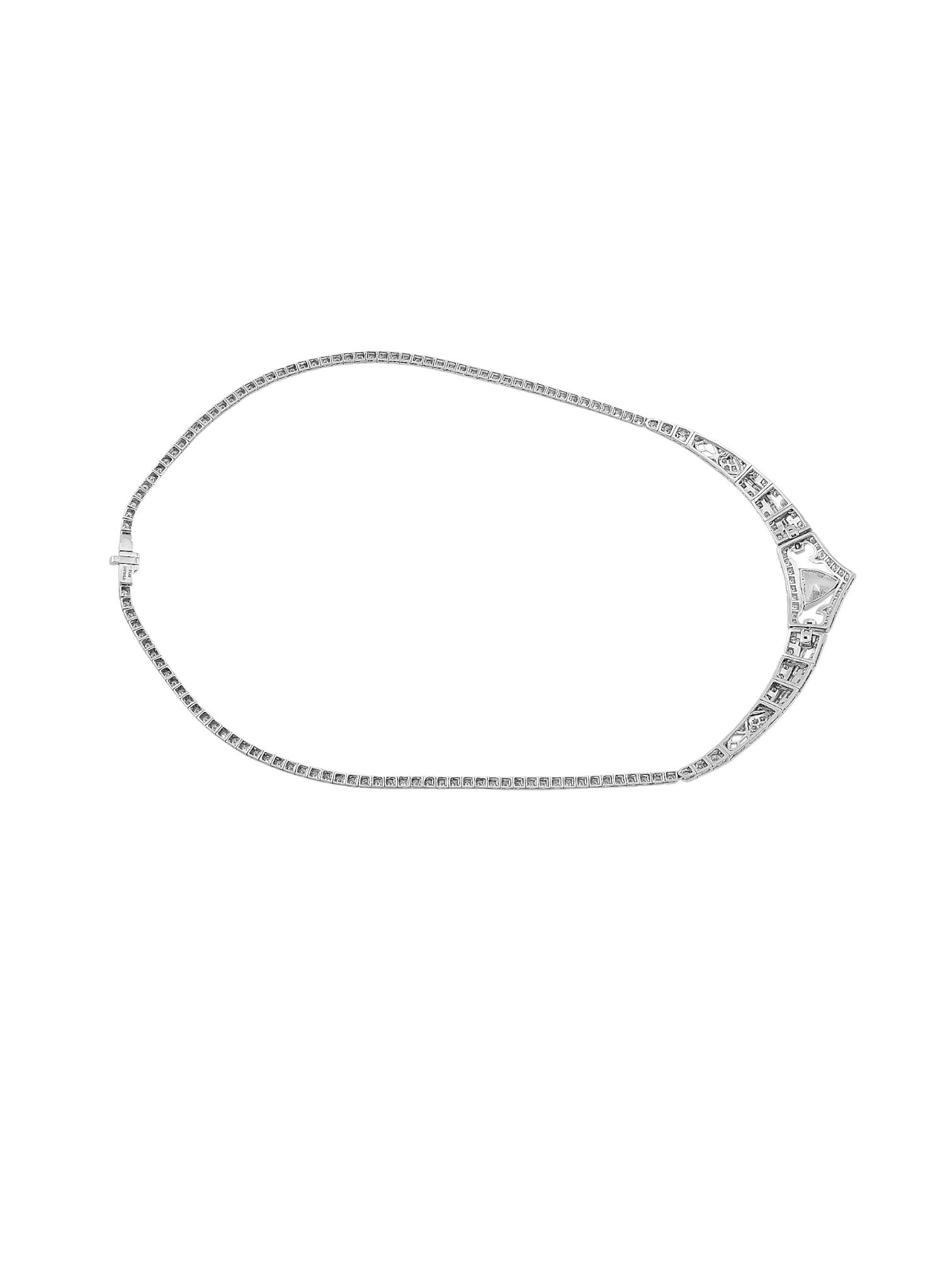 Sophia D Trillion-Cut Diamond Necklace in Platinum