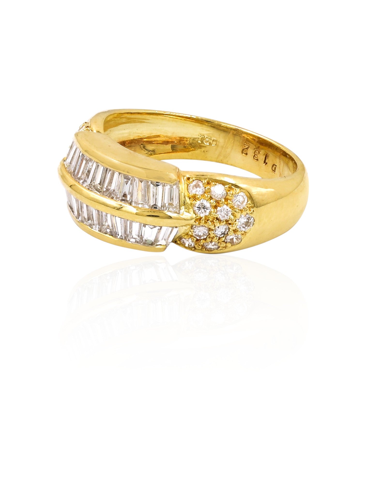 Sophia D Vintage Baguette & Round Diamond Ring in 18K Yellow Gold