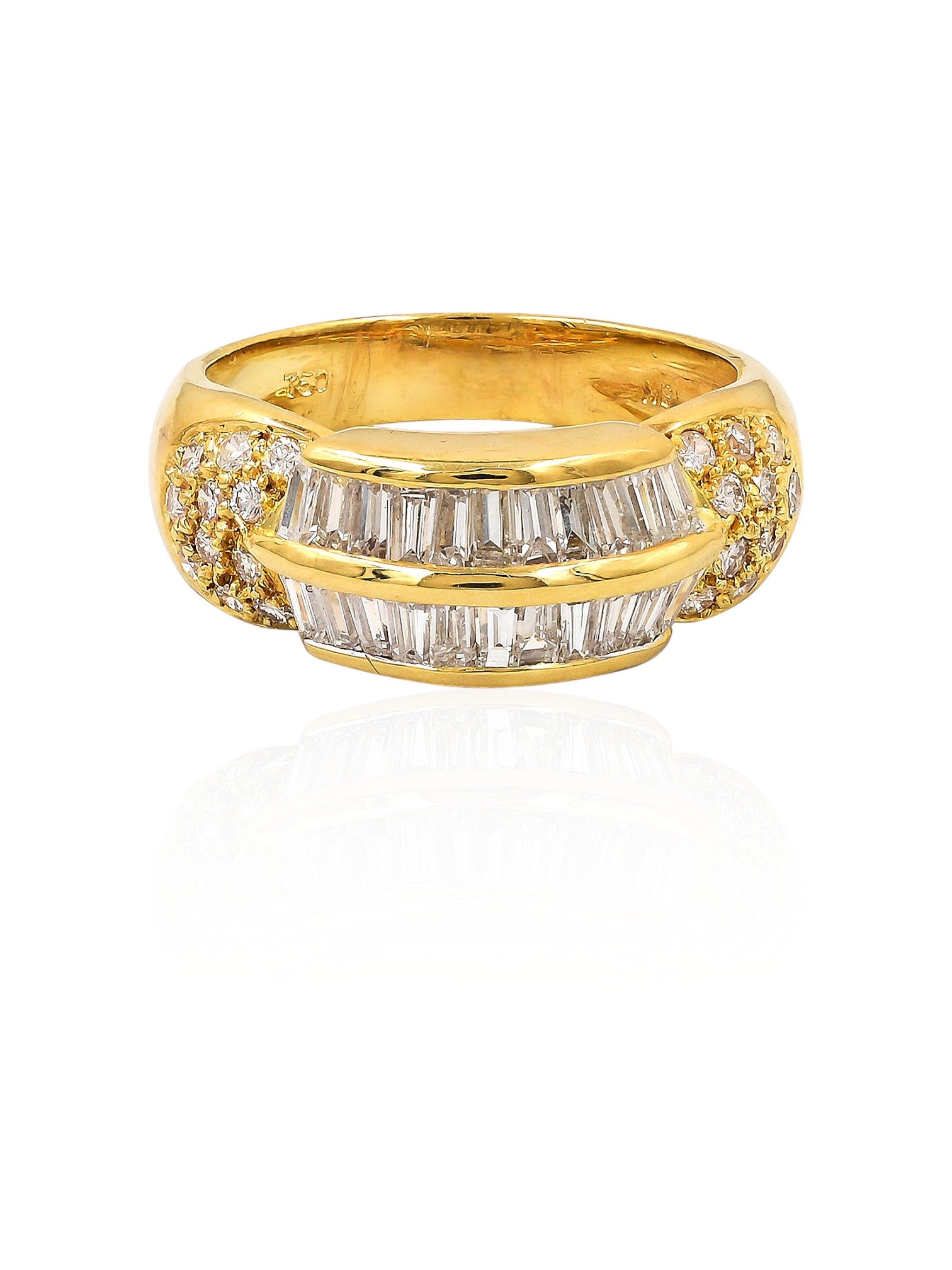 Sophia D Vintage Baguette & Round Diamond Ring in 18K Yellow Gold