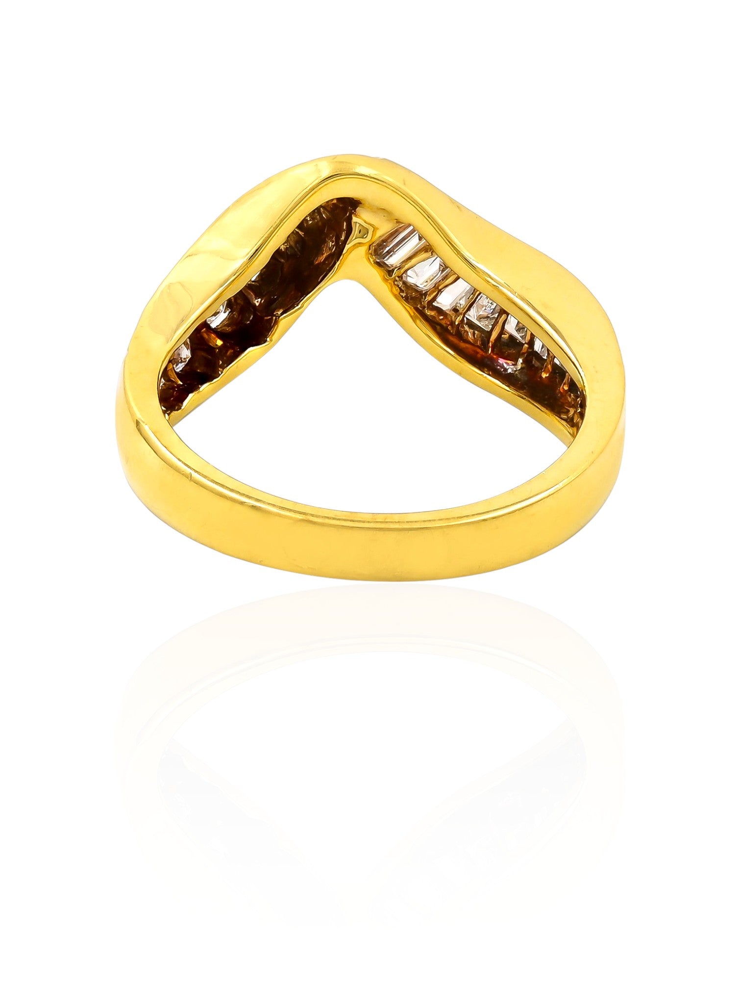 Sophia D Vintage Wave Diamond Ring in 18K Yellow Gold