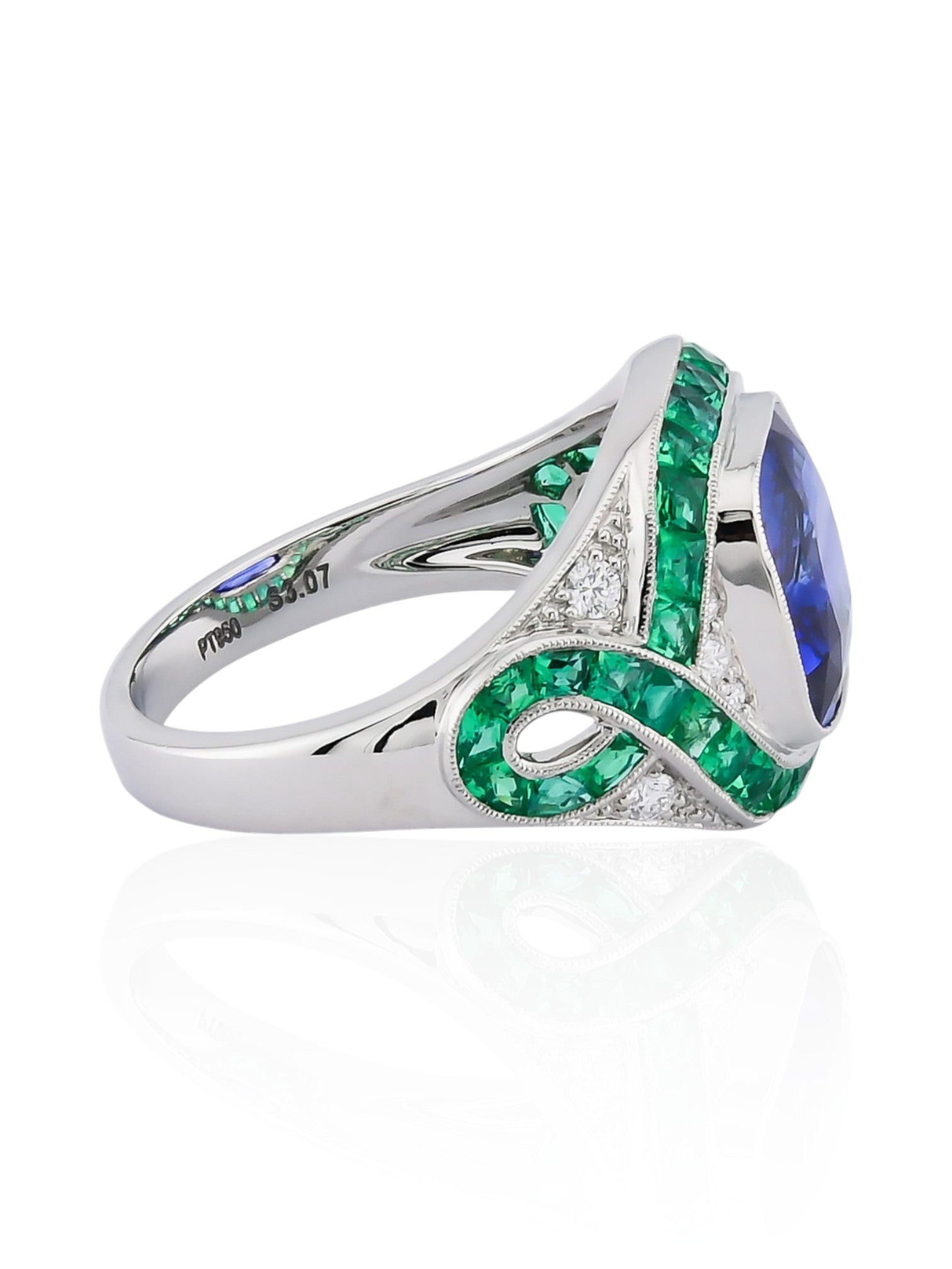 Sophia D Sapphire, Emerald & Diamond Ring in Platinum