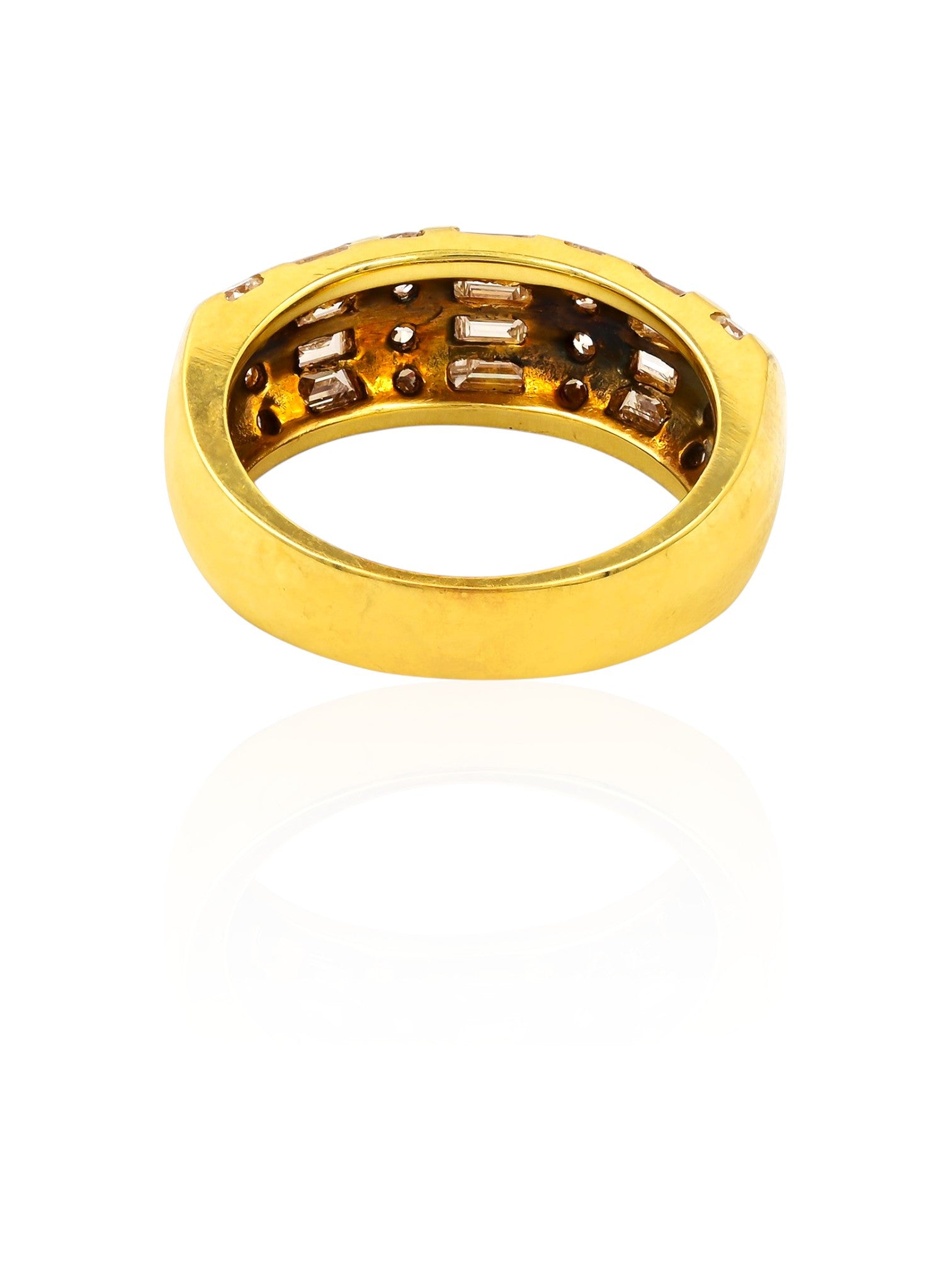 Sophia D Vintage Baguette & Round Diamond Band in 18K Yellow Gold