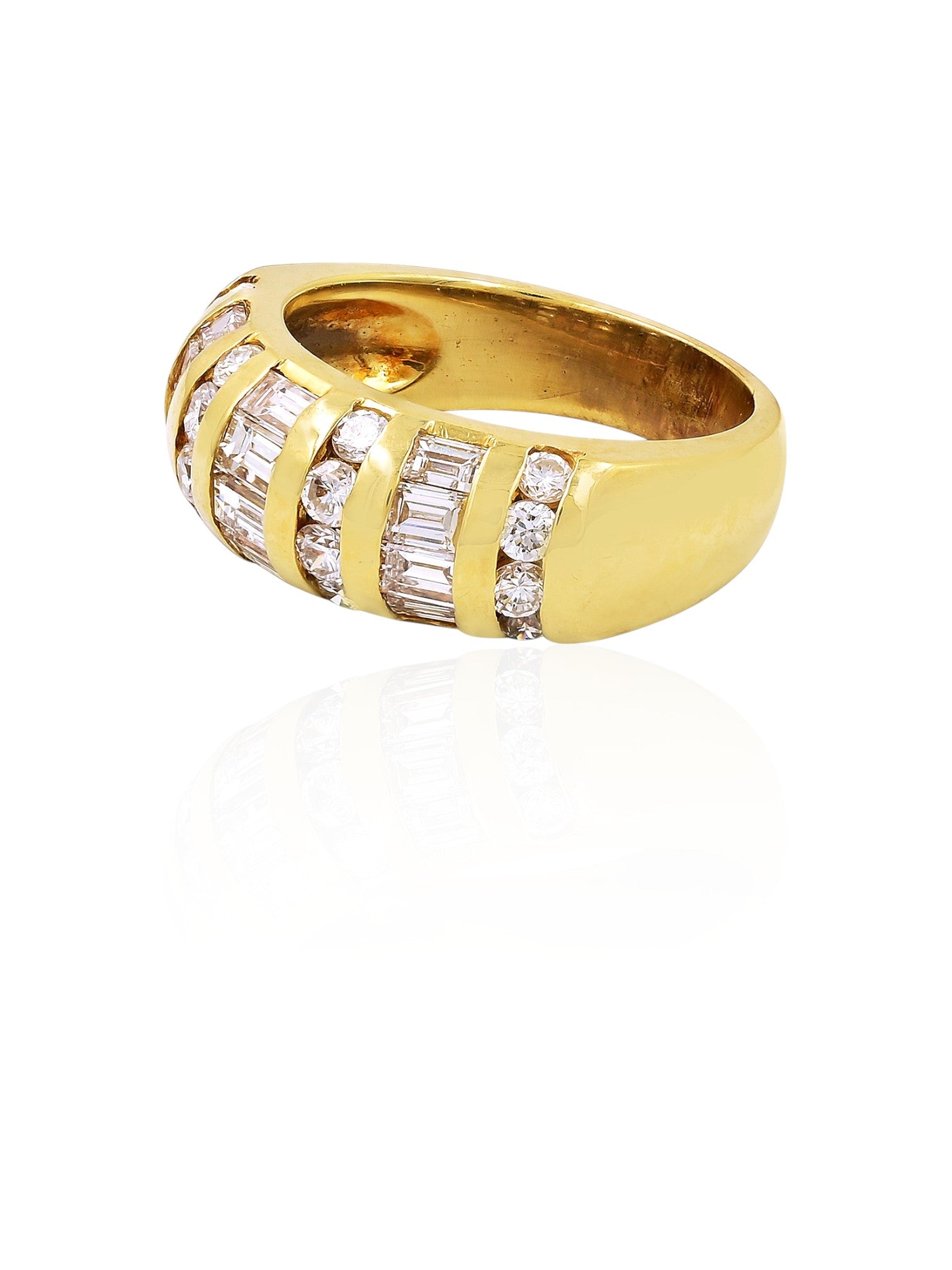 Sophia D Vintage Baguette & Round Diamond Band in 18K Yellow Gold