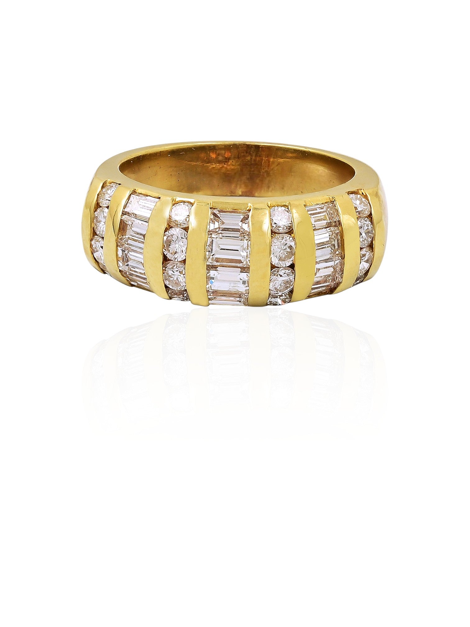 Sophia D Vintage Baguette & Round Diamond Band in 18K Yellow Gold