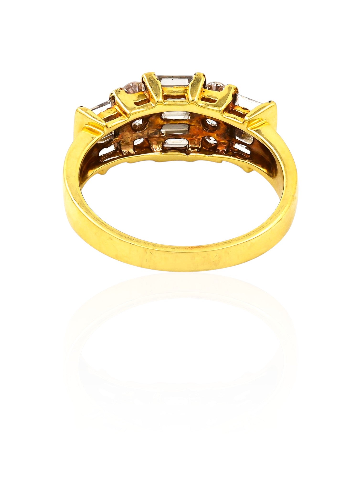 Sophia D Vintage Baguette & Round Diamond Channel Ring in 18K Yellow Gold