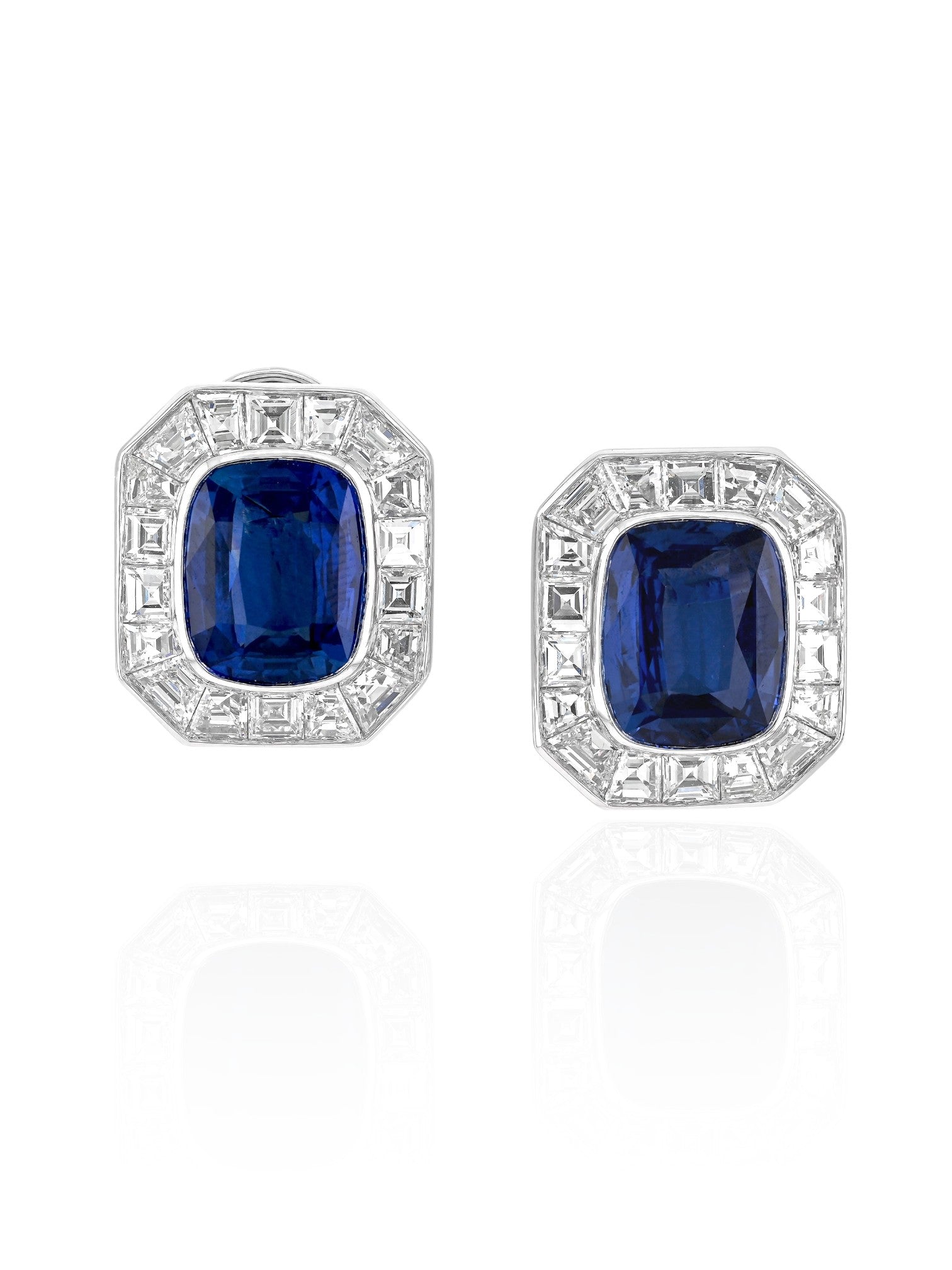 Sophia D Mosaic Sapphire and Diamond Earrings in Platinum