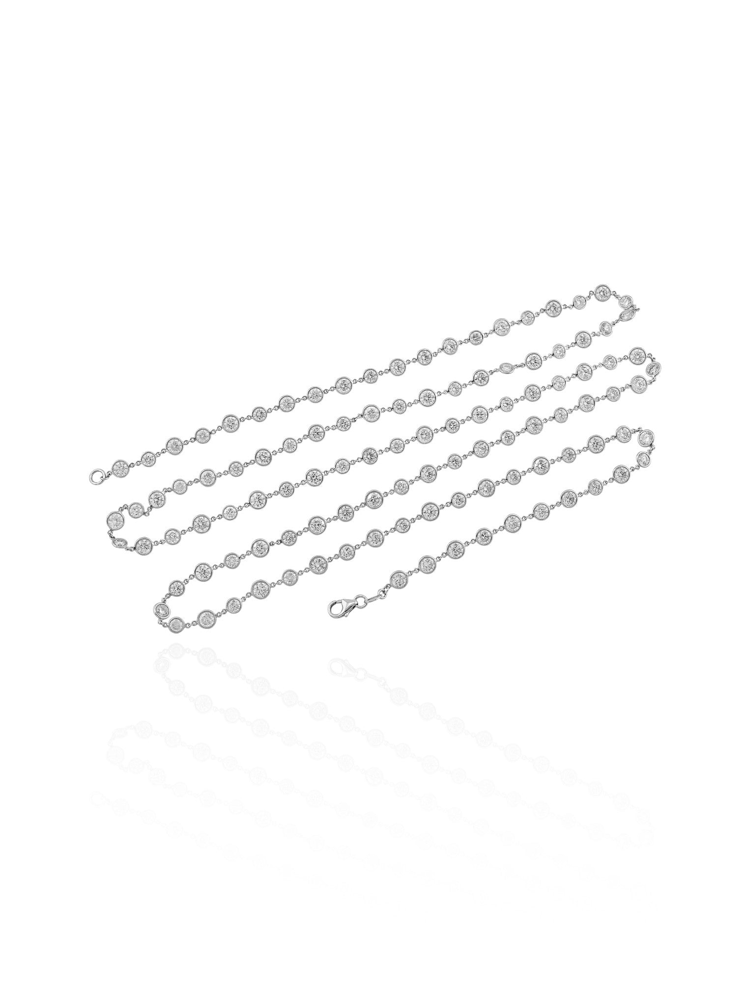 Sophia D Diamonds By The Yard Bezel-Set Necklace in Platinum